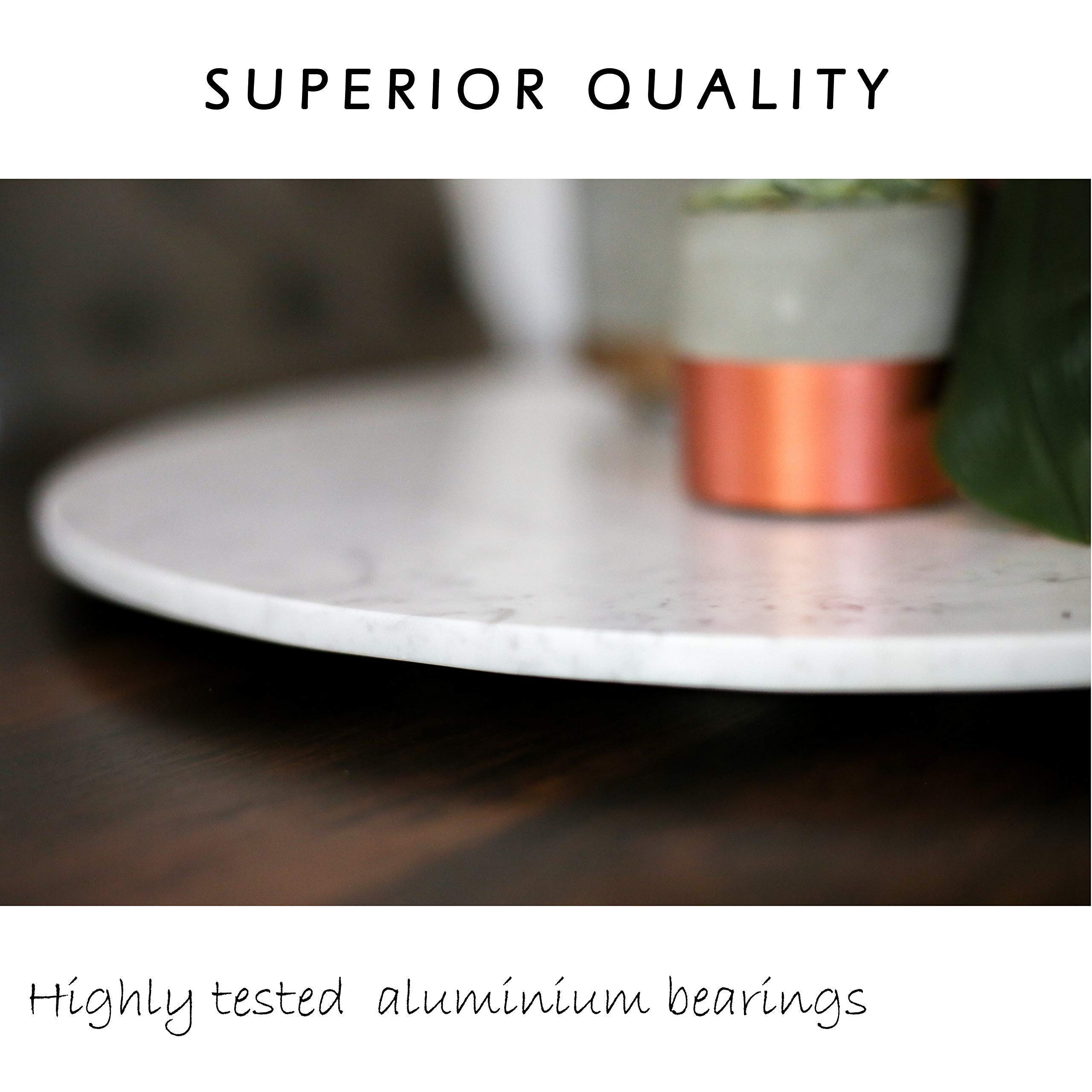 Premium 20 Inch Marble Lazy Susan Turntable - Elegant Rotating Serving Tray for Dining Table, Kitchen Counter & Buffet | Perfect for Entertaining, Family Gatherings & Restaurant Use