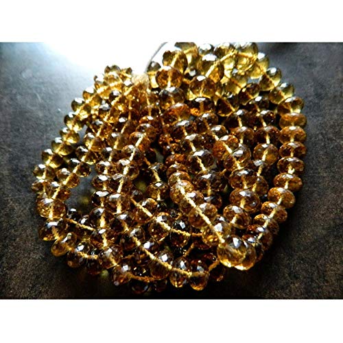 16 Inch Natural Beer Quartz Faceted Rondelle Beads 8-13mm for Jewelry Making - DIY Necklace, Bracelet & Earrings Supplies - Wholesale Gemstone Beads for Crafting