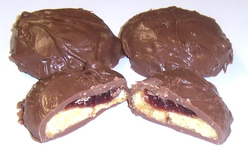 Scott's Cakes Milk Chocolate Covered Raspberry Butter Cookies - 1lb Bulk Pack | Gourmet Dessert Cookies for Parties, Gifts & Holiday Treats | Individually Wrapped in Plastic Deli Container