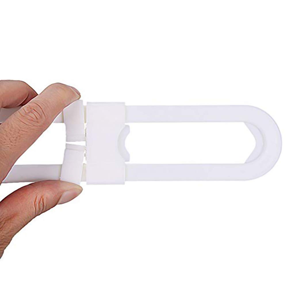 NUOBESTY 8-Pack U-Shaped Sliding Safety Locks for Cabinets & Doors - Childproof Bathroom & Kitchen Storage Locks, Baby Proofing Cabinet Latches (White) - Perfect for Child Safety in Homes, Daycares & Nurseries