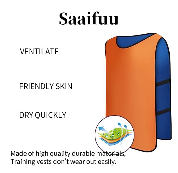 12 Pack Reversible Numbered Pinnies - Double Sided Scrimmage Vests for Kids & Adults - Team Practice Jerseys for Soccer, Basketball, Football & PE Class - Ideal for Sports Training, Gym Class & Outdoor Games