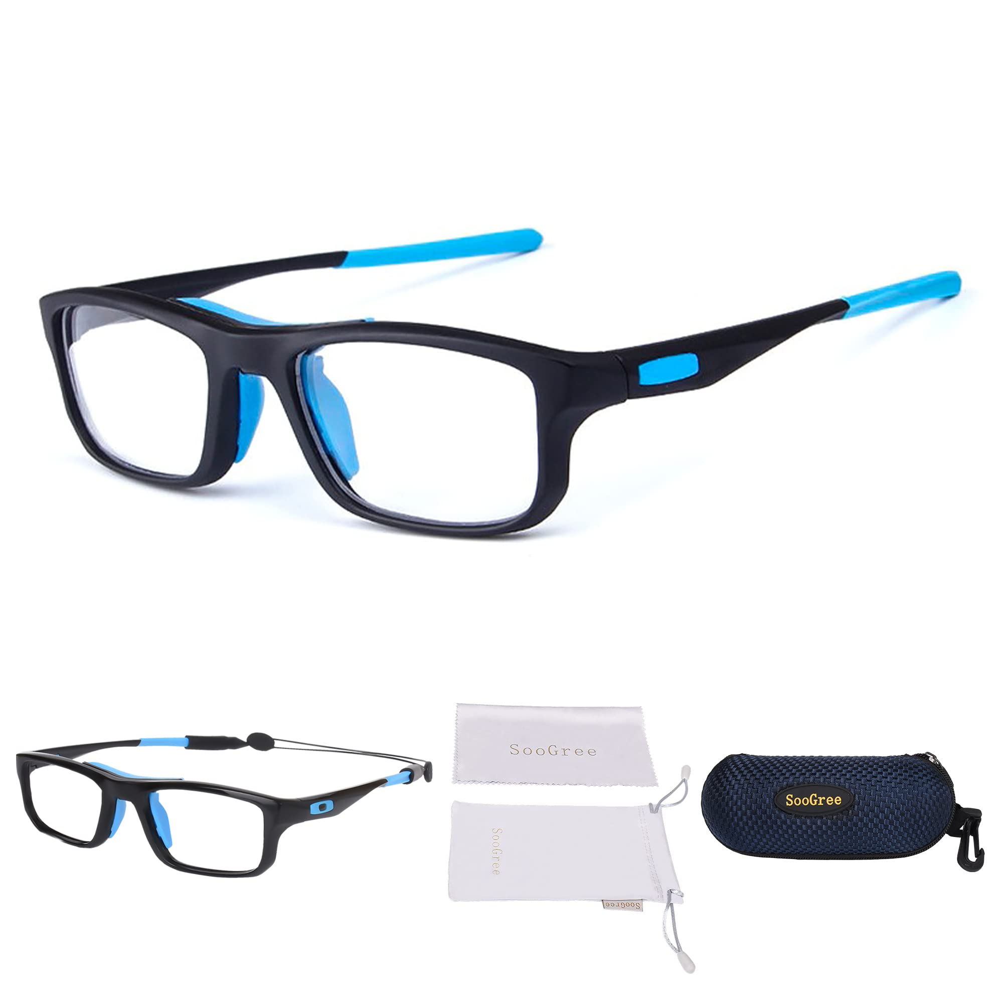 Best Sports Goggles for Football & Soccer - Adjustable Safety Glasses with Interchangeable Temples for Men & Youth - Perfect for Training, Games & Outdoor Activities