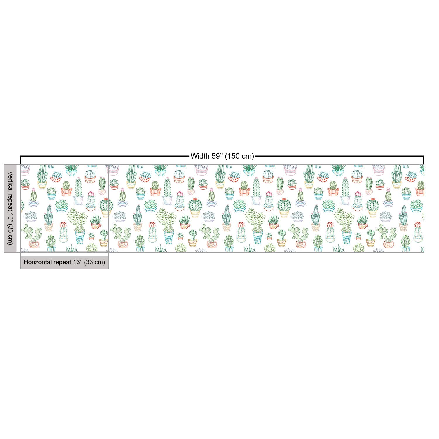 Ambesonne Agate Fabric by The Yard - Cactus & Tropical Plant Sketch Print, Minimalist Green & White Upholstery Material (10 Yards) for Sofa Covers, Pillows & Home Decor | Perfect for Boho, Desert & Modern Interior Design