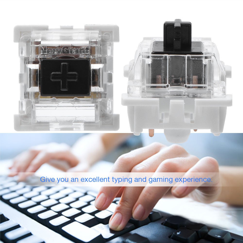 Fdit 10-Pack Tactile Mechanical Keyboard Switches - Plate Mounted Black Switches Compatible with Gateron & Cherry MX (LED Backlight Compatible) - Perfect for Gaming, Typing & Custom Keyboard Builds