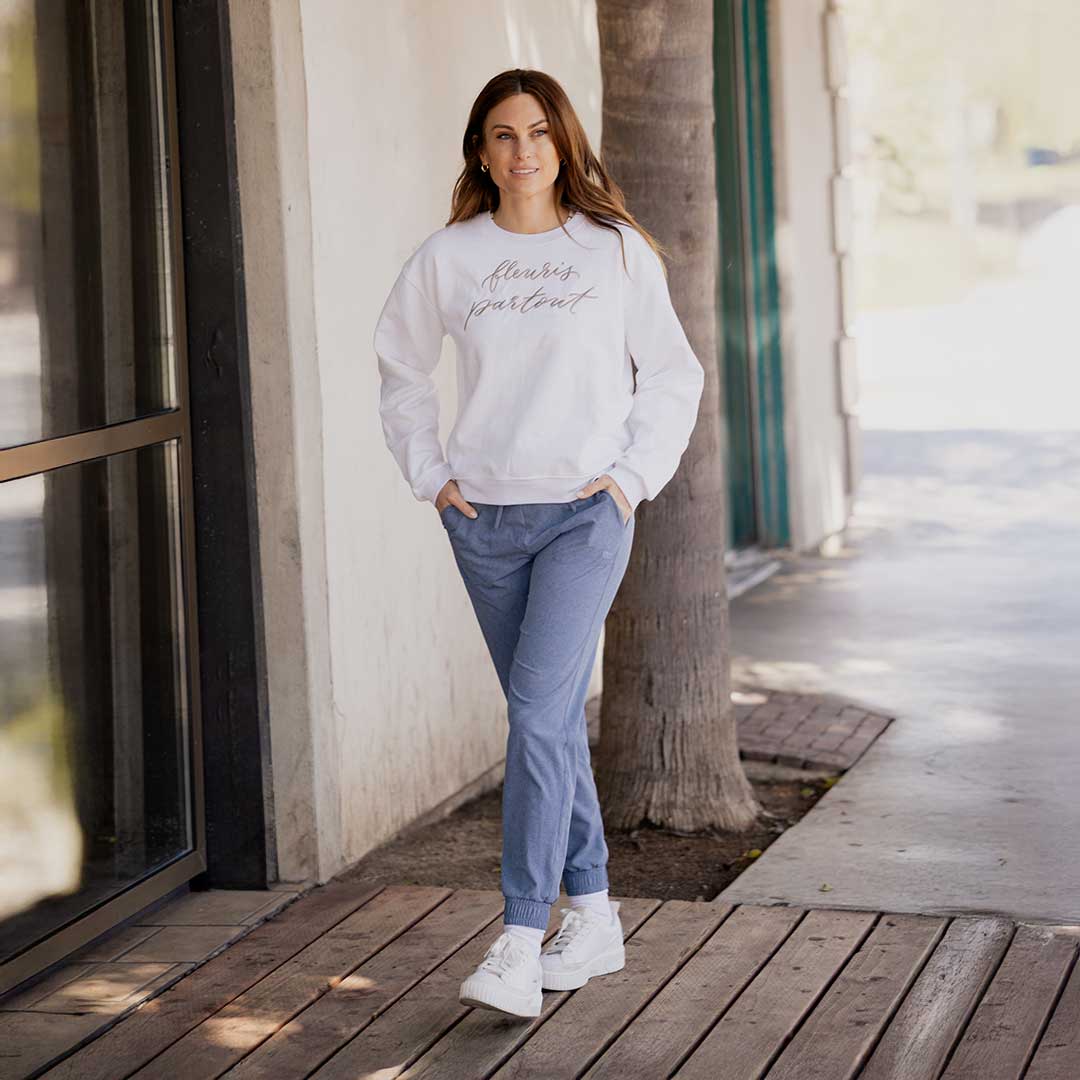 Fleur Crew Neck T-Shirt for Women - Soft Cotton Casual Tee - Perfect for Everyday Wear, Outfits & Layering