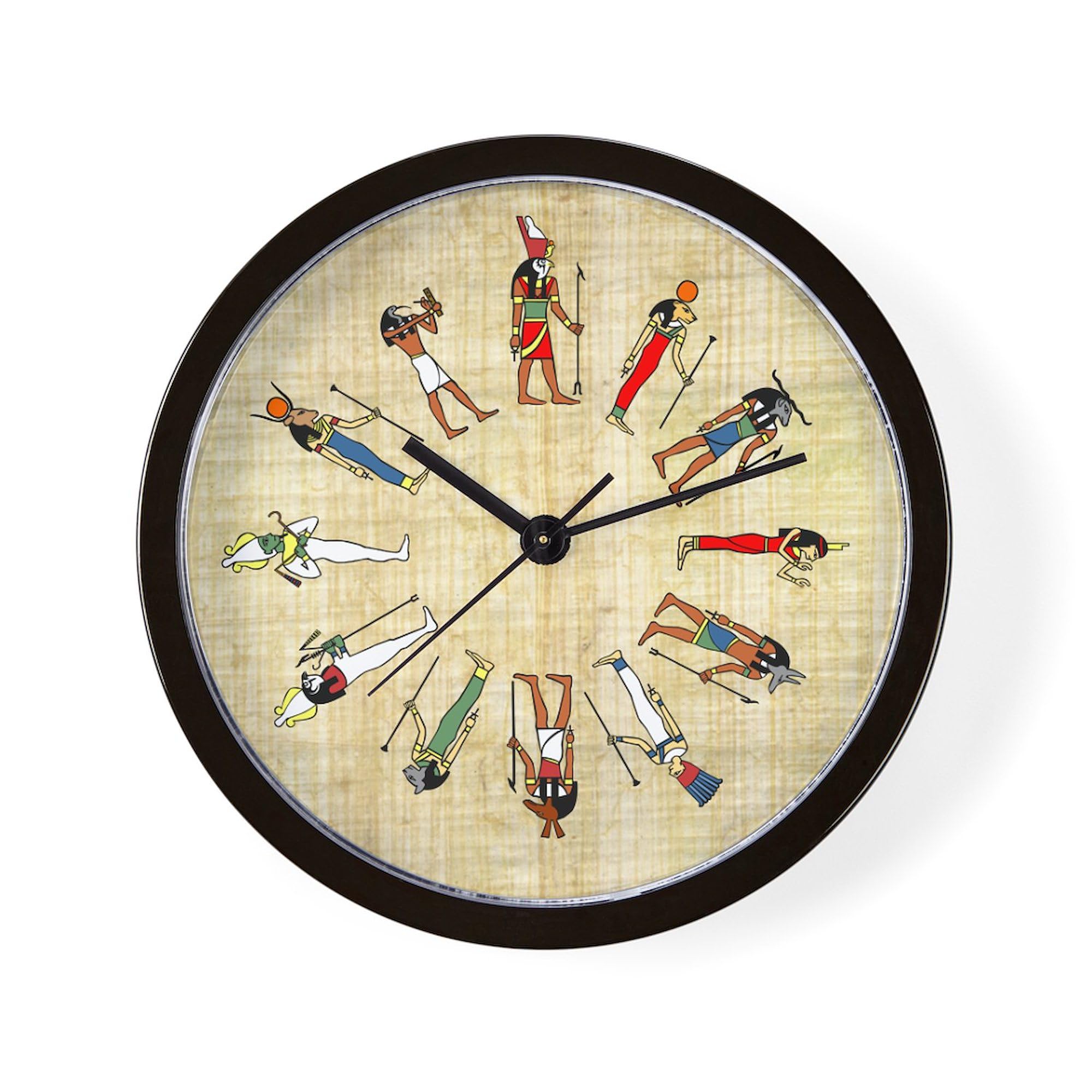 Egyptian Gods 10-Inch Wall Clock - Unique Home Decor for Living Room, Kitchen or Office | Perfect Gift for Mythology Lovers & Ancient Egypt Enthusiasts