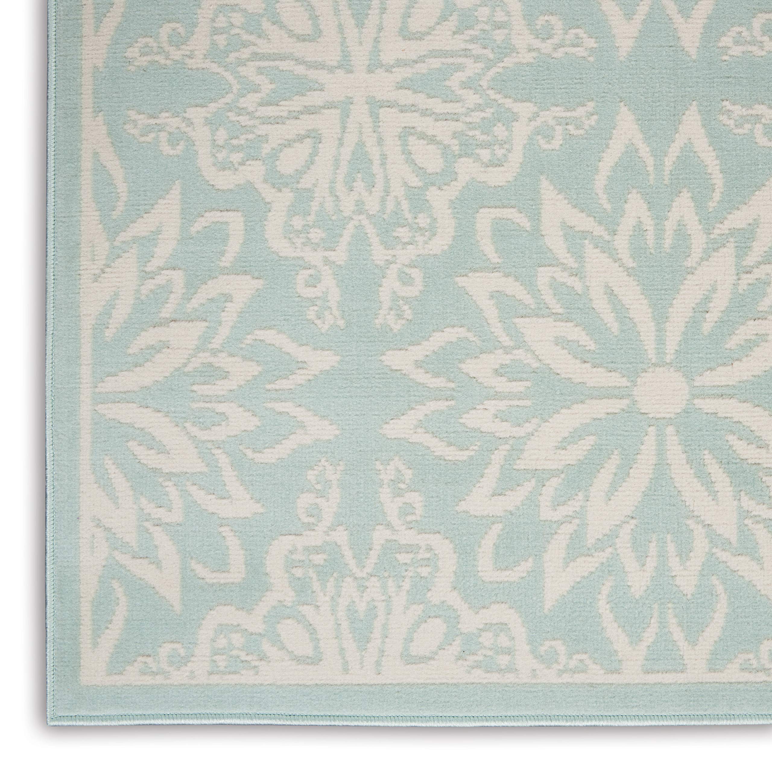 Nourison Jubilant Floral Ivory/Green 4' x 6' Area Rug - Easy-Cleaning, Non-Shedding, Soft & Durable - Perfect for Bedroom, Living Room, Dining Room & Kitchen Decor (4x6)