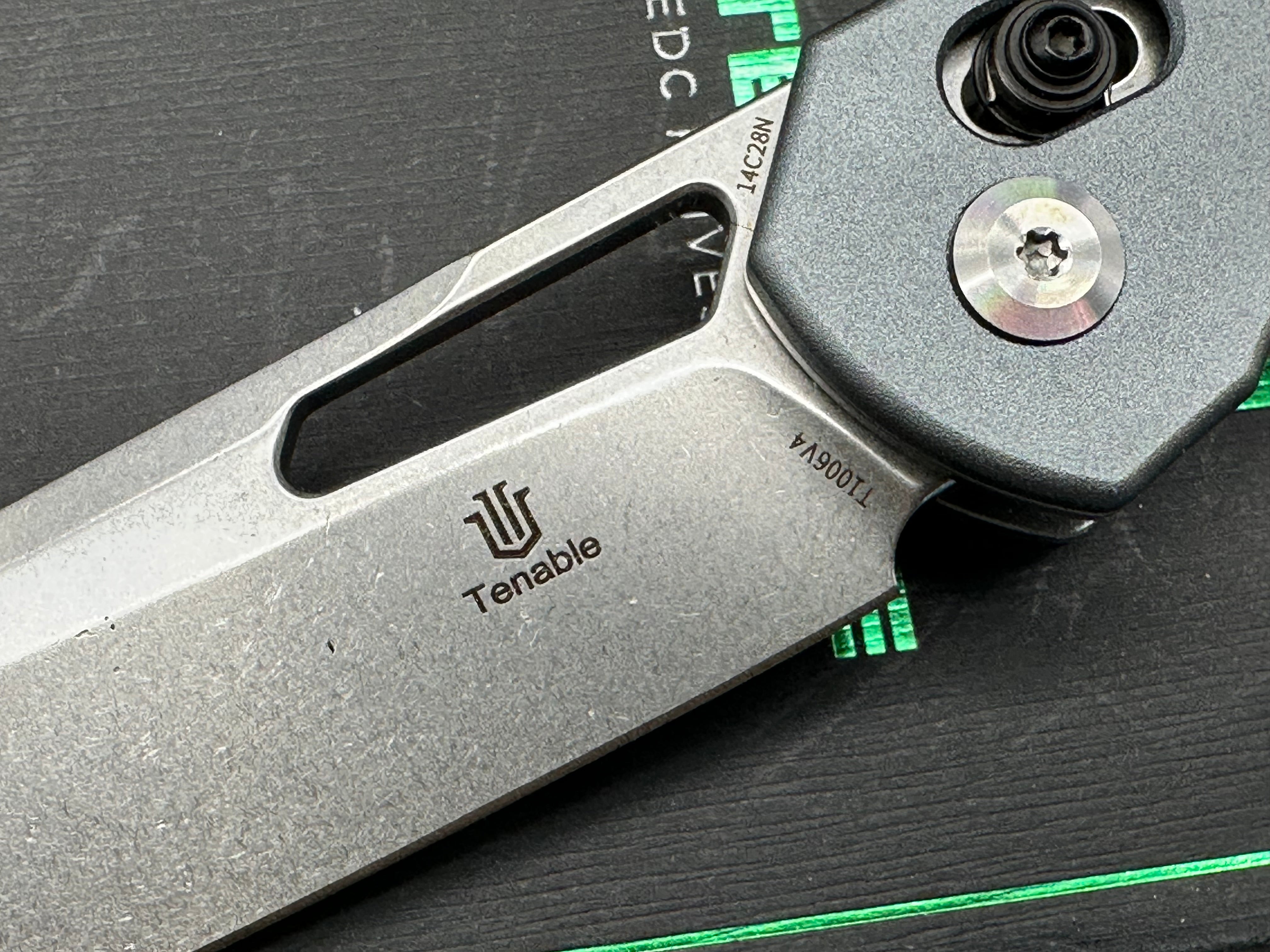 TENABLE SHARD Aluminum Handle Folding Knife with 14C28N Plain Stonewash Blade - EDC, Camping, Outdoor Survival Gear