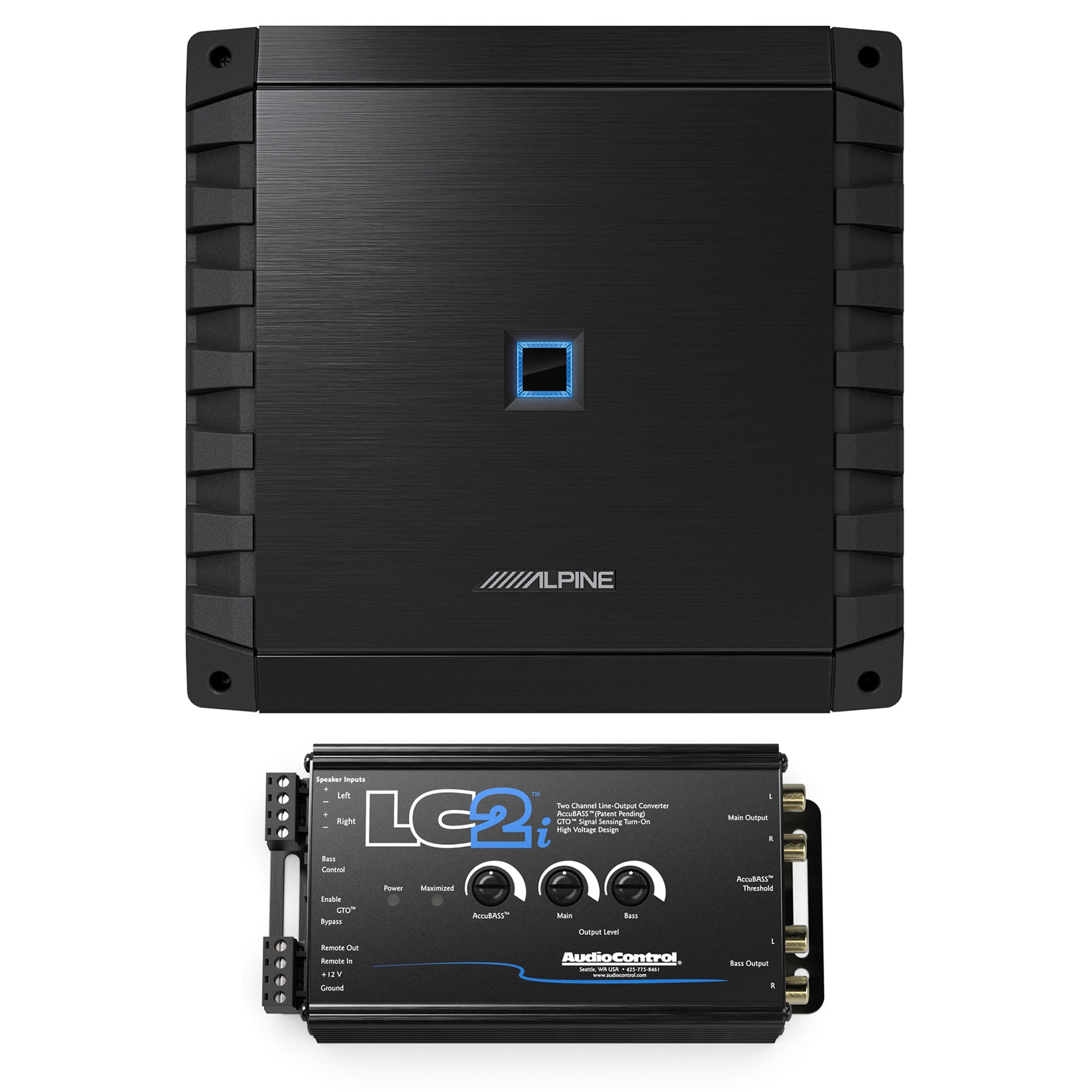 Alpine S2 A36F S Series 4 Channel Class D Amplifier 360W with AudioControl LC2i 2 Channel Line Output Converter - Car Audio System Upgrade for Enhanced Bass & Clear Sound | Perfect for Trucks, SUVs & Custom Car Stereo Installations