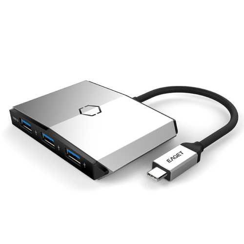 Eaget CH35s 3-in-1 USB C Hub with 3 USB 3.0 Ports, SD/TF Card Reader - Compatible with MacBook, Tablet, PC - Perfect for Data Transfer, Charging & File Management