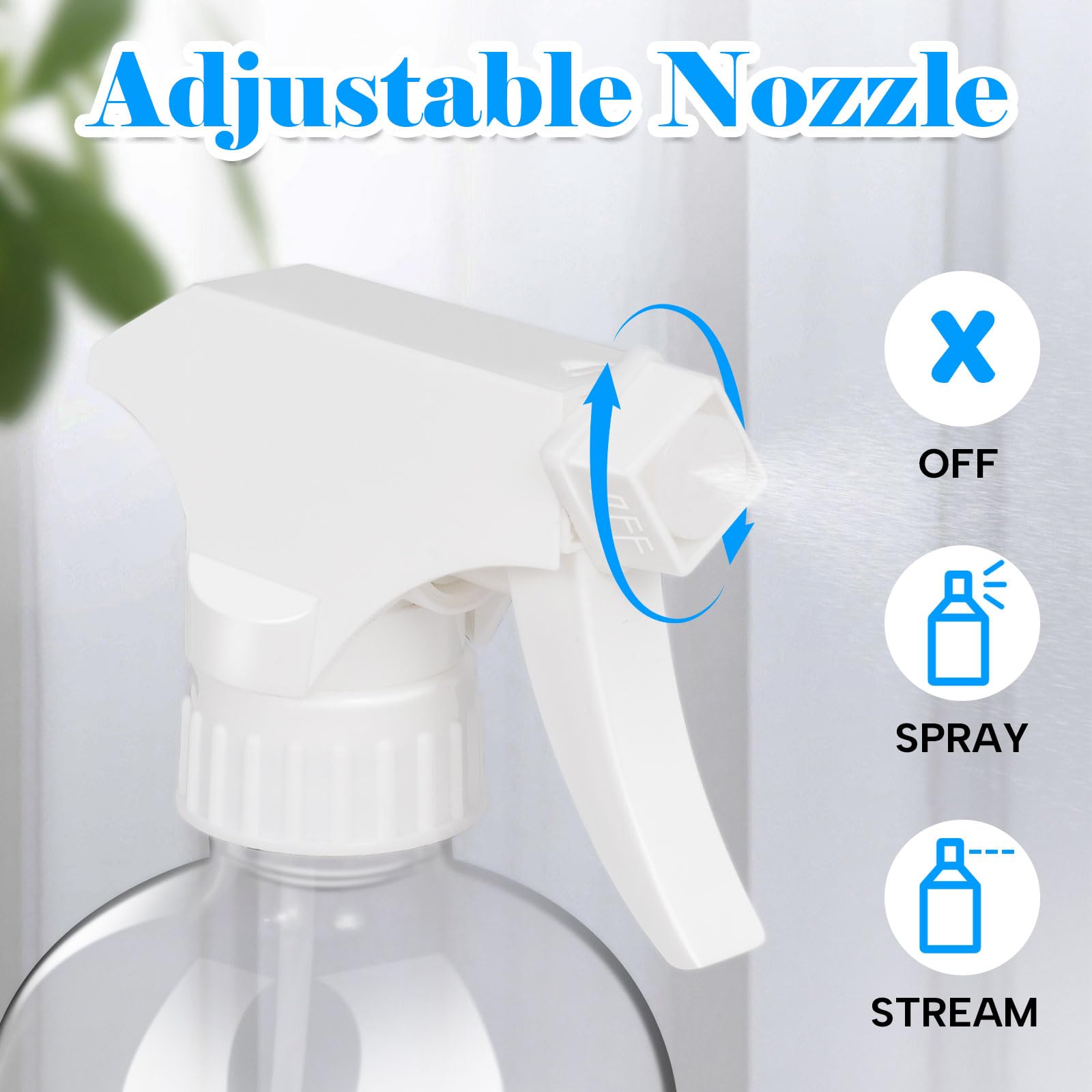 3 Pack 16 oz Glass Spray Bottles with Silicone Sleeve - Refillable Reusable Bottles with Adjustable Nozzle for Hair Care, Cleaning Solutions, Essential Oils & DIY Beauty Products - Perfect for Home, Salon & Travel Use