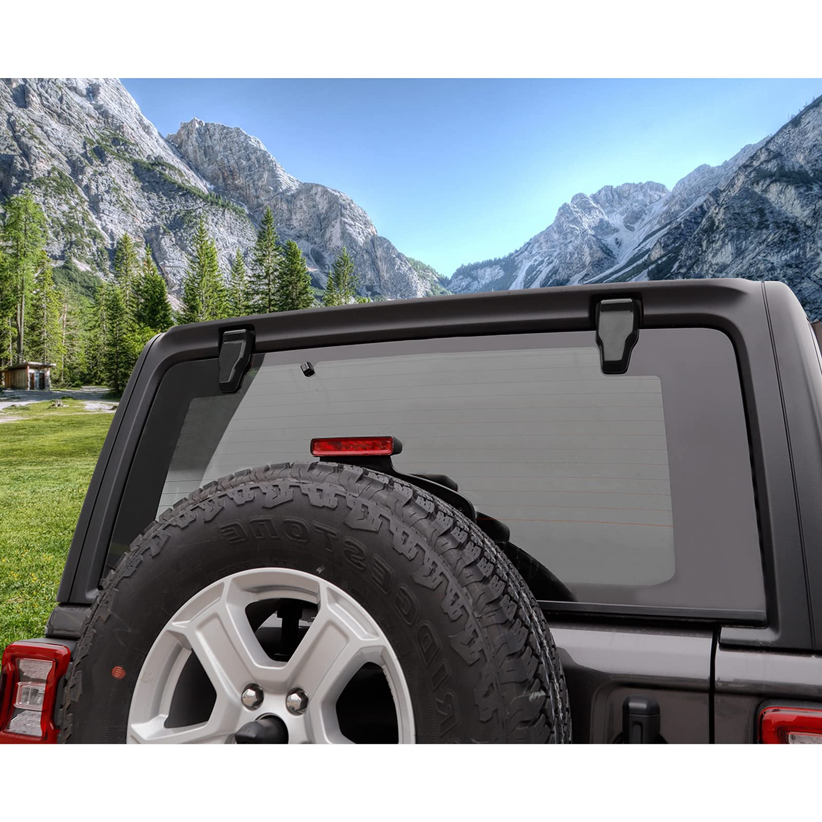 Voodonala Rear Window Hinge Covers for Jeep Wrangler JL & JLU (2018-2024) - Black Tailgate Door Hinge Protectors (2-Piece Set) | Durable Exterior Accessories for Off-Road & Daily Driving Protection