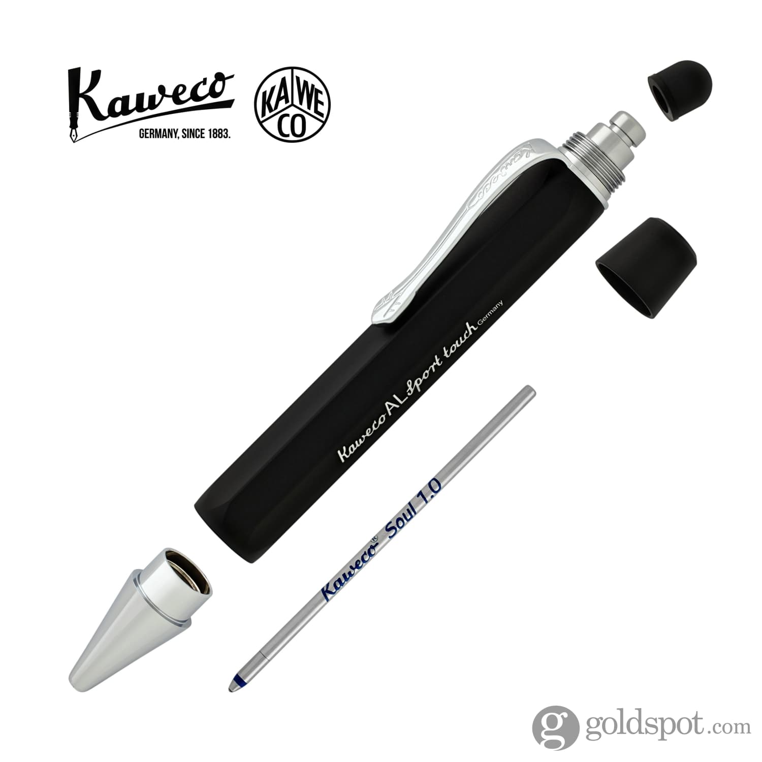 Kaweco AL Sport Touch Ballpoint Pen - Black Matte Stylus Pen for Writing & Digital Devices | Perfect for Office, Note-Taking & Tablet Use