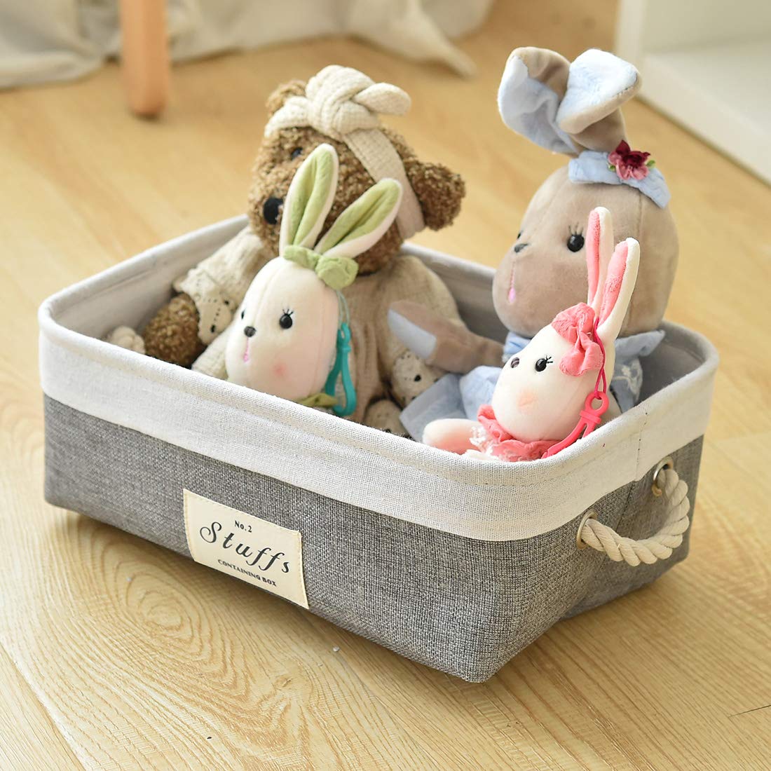INough Collapsible Kids Toy Storage Box with Handles - Multi-Purpose Organizer for Dog Toys, Nursery Room & Playroom | Durable Toy Bin for Easy Organization in Kids' Bedroom, Living Room & Daycare