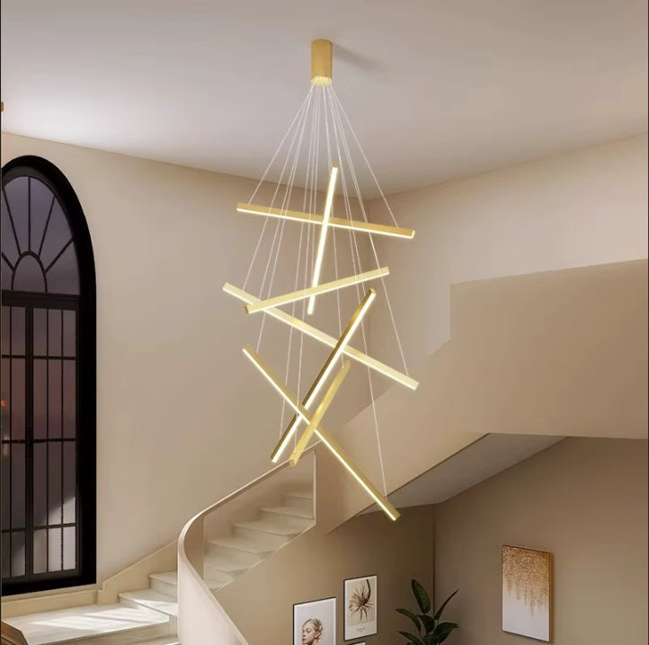 Modern Crystal Foyer Chandelier - Elegant Entryway Lighting Fixture for Hallway, Staircase & Luxury Home Décor | Perfect for Contemporary Living Rooms & Grand Entrances