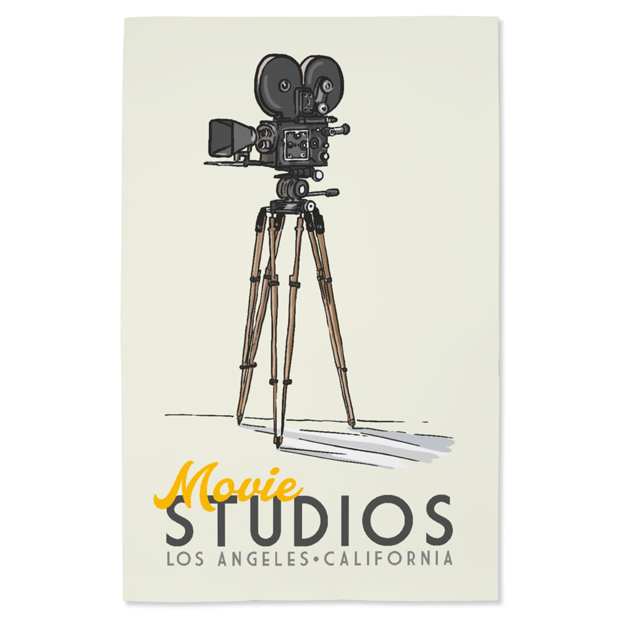 Lantern Press 16x24 Inch Giclee Art Print - Los Angeles California Movie Camera Wall Decor - Perfect for Home Office & Movie Theater Room Decor