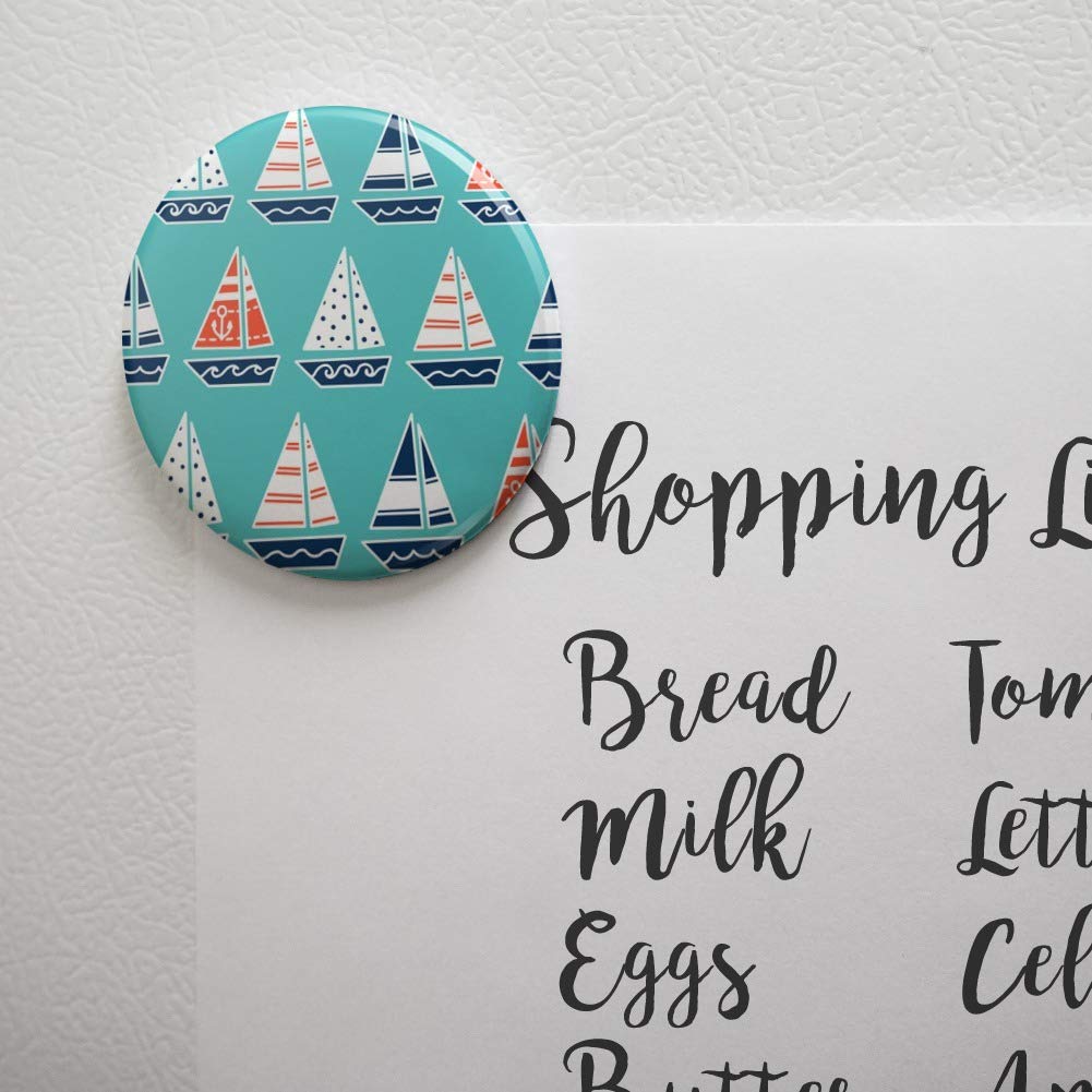 Stylish Sailboat Design Refrigerator Magnets - Decorative Kitchen Fridge Locker Buttons for Home & Office Organization - Perfect for Holding Notes, Photos, and Reminders