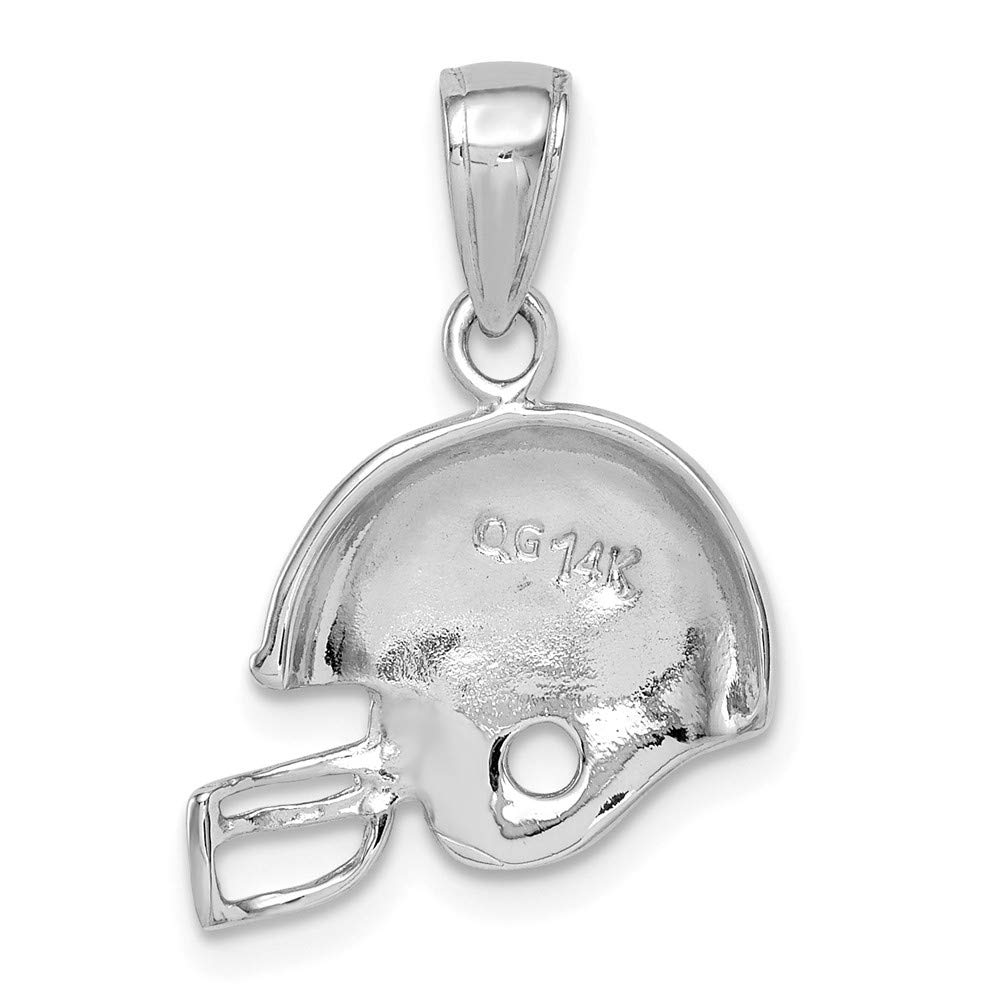 14K White Gold Football Helmet Pendant Necklace for Men - Elegant Sports Jewelry Gift for Players & Fans - Perfect for Game Day, Birthdays & Special Occasions