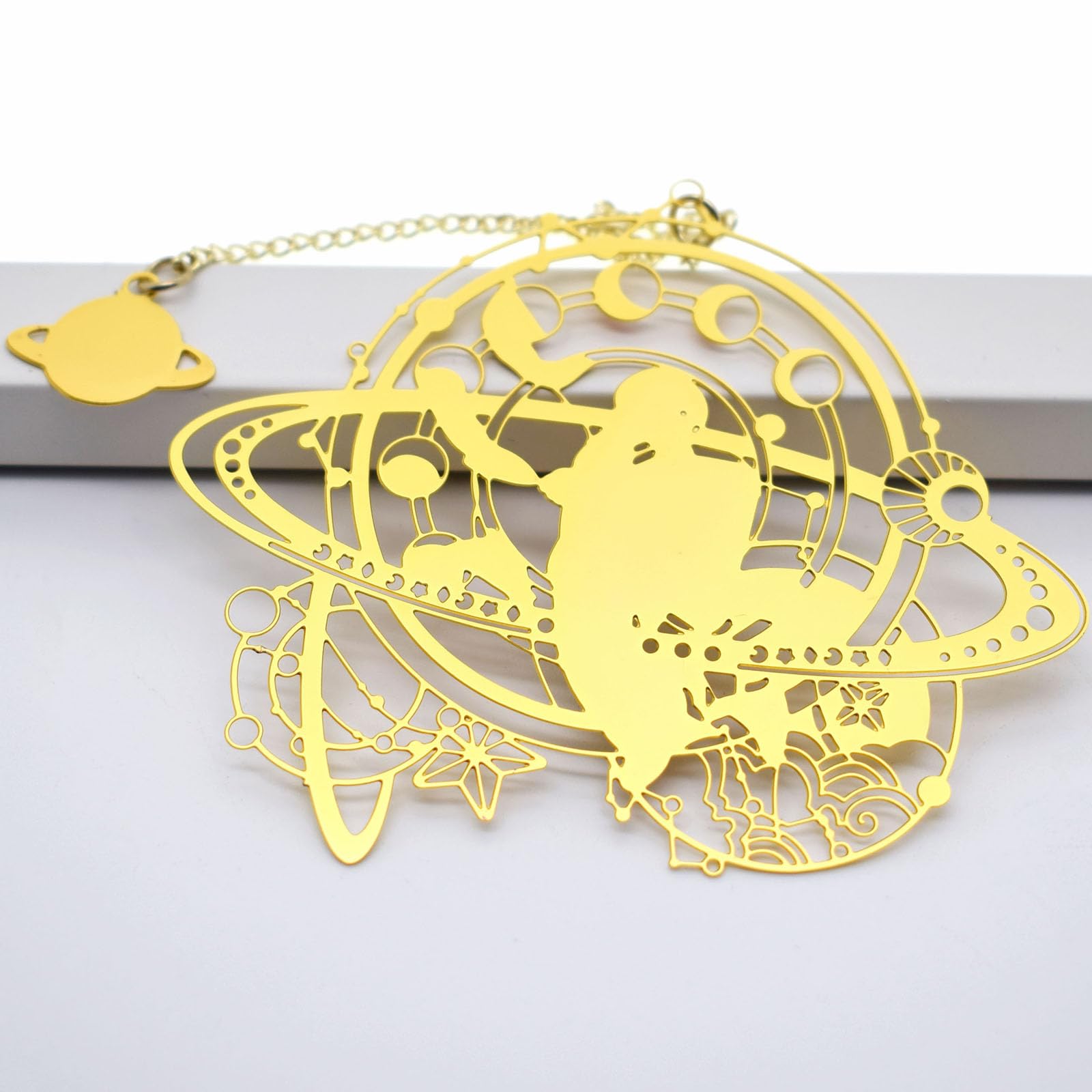 Unique Metal Bookmarks for Men - Astronaut & Moon Phases - Perfect Gift for Boyfriend & Best Friend | Reading Accessories