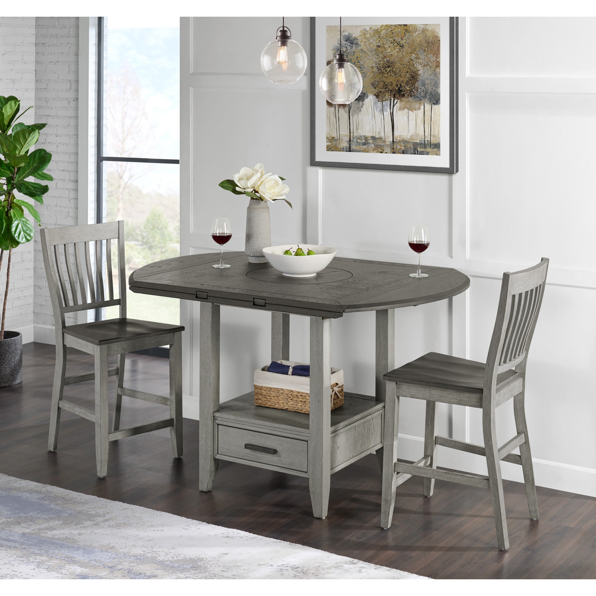 Kohrs 5-Piece Counter Height Dining Set - Modern Kitchen Bar Table and Stools for Small Spaces, Breakfast Nook & Apartment Living
