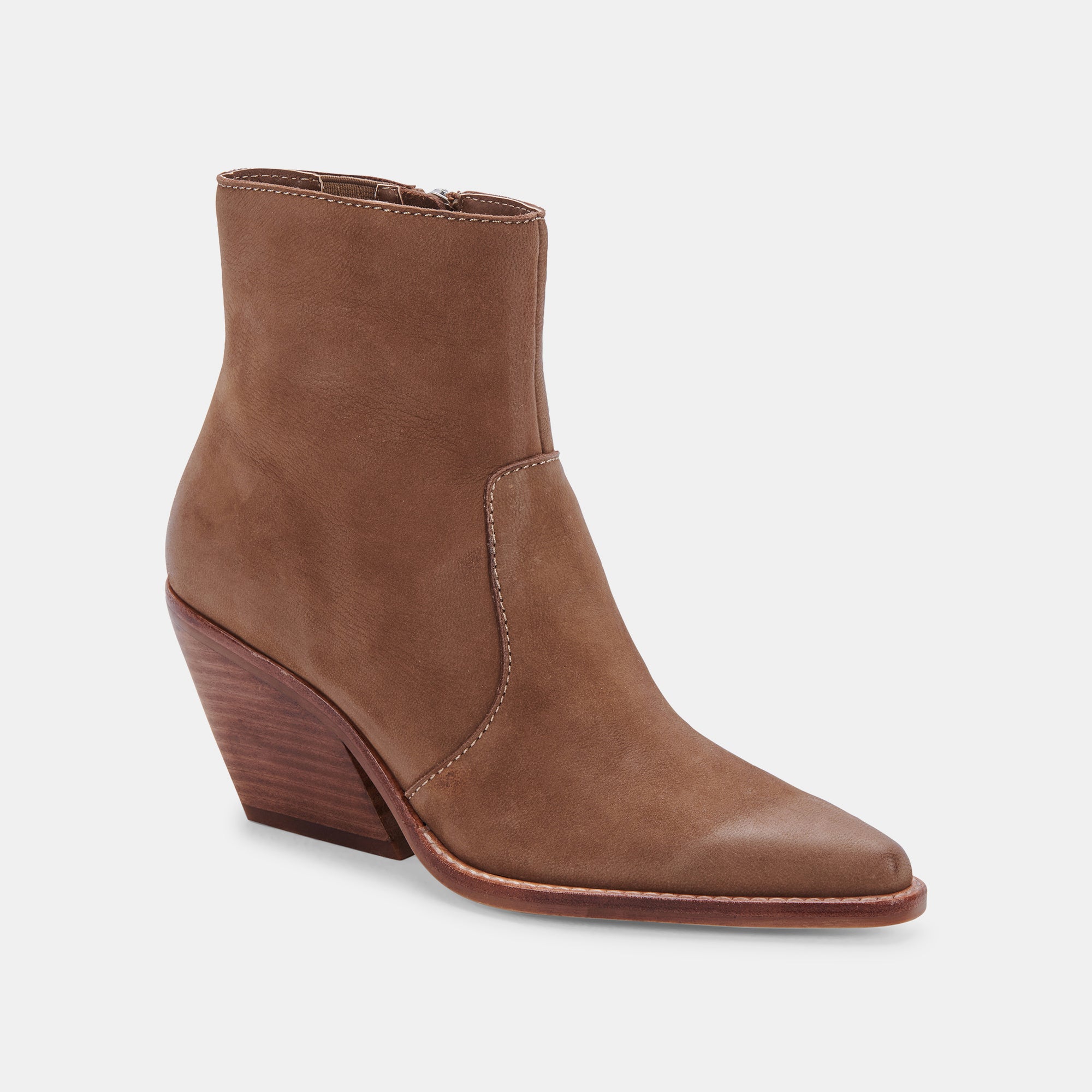 VOLLI Women's Brown Nubuck Leather Ankle Boots - Comfortable Casual & Outdoor Booties for Fall/Winter Fashion, Hiking, and Daily Wear