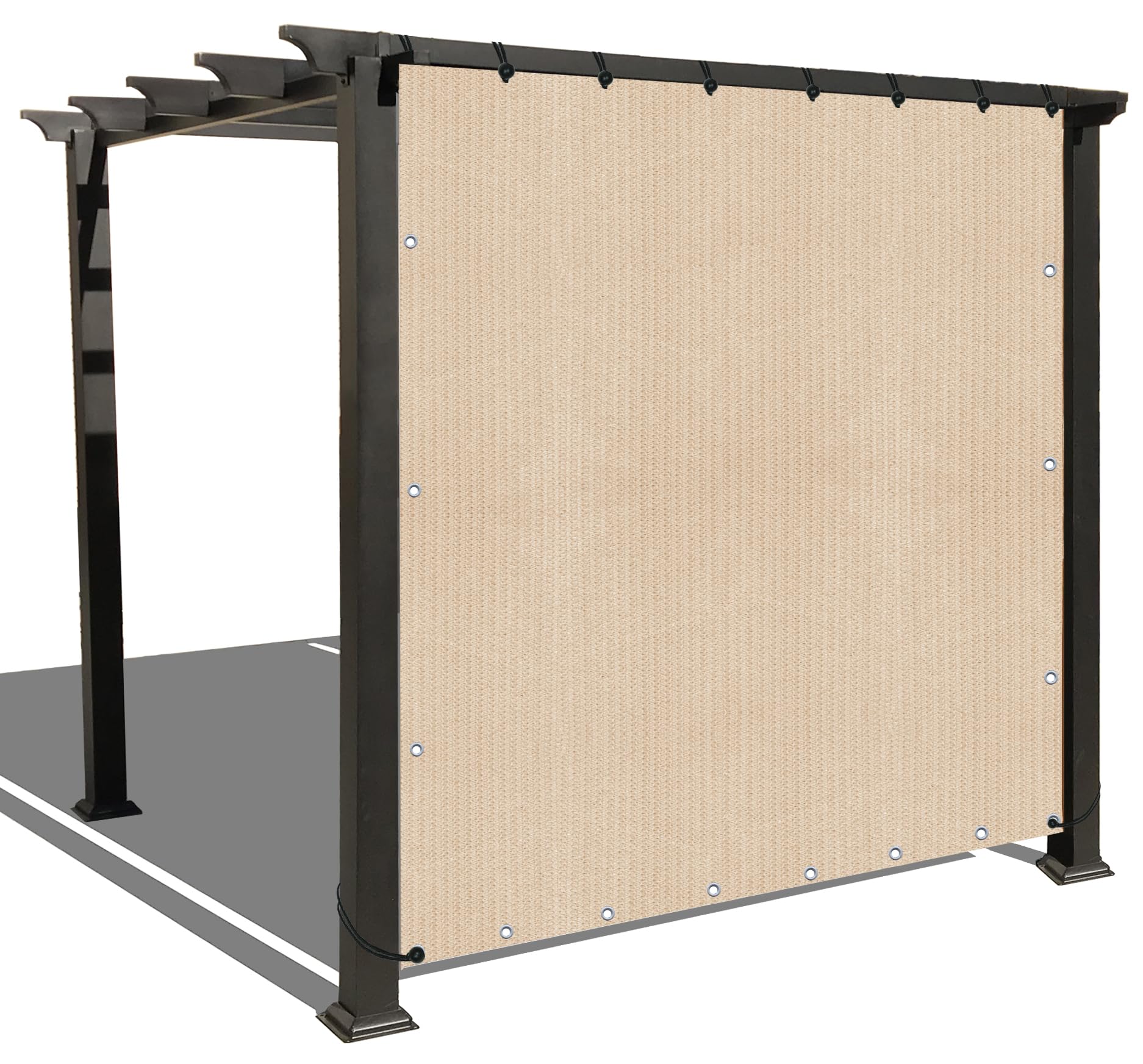 Alion Home© Sun Shade Privacy Panel with Grommets - UV Protection Outdoor Curtain for Patio, Pergola, Gazebo & Windows - Custom Sizes in Beige | Perfect for Backyard, Deck & Poolside Privacy
