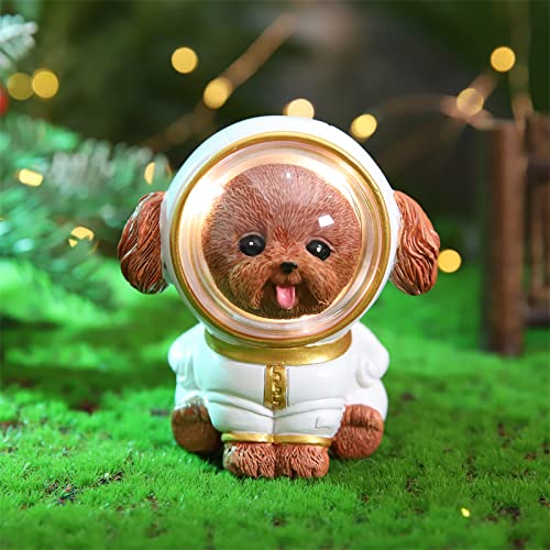 MOTEERLLU Astronaut Animal Night Light - USB Table Lamp for Kids Room, Nursery, Bedroom | Cute Pet Moon Spaceman LED Desk Lamp (Teddy Dog, Cat, Bear Shapes) | Eye-Caring Night Light for Reading, Study & Decor