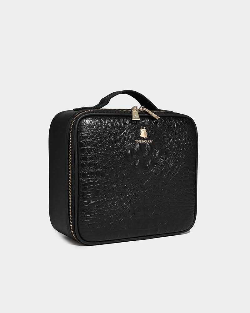 Apollo 2 Black Makeup Bag - Waterproof Cosmetic Organizer for Travel, Gym & Daily Use | Perfect for Toiletries, Brushes & Beauty Essentials