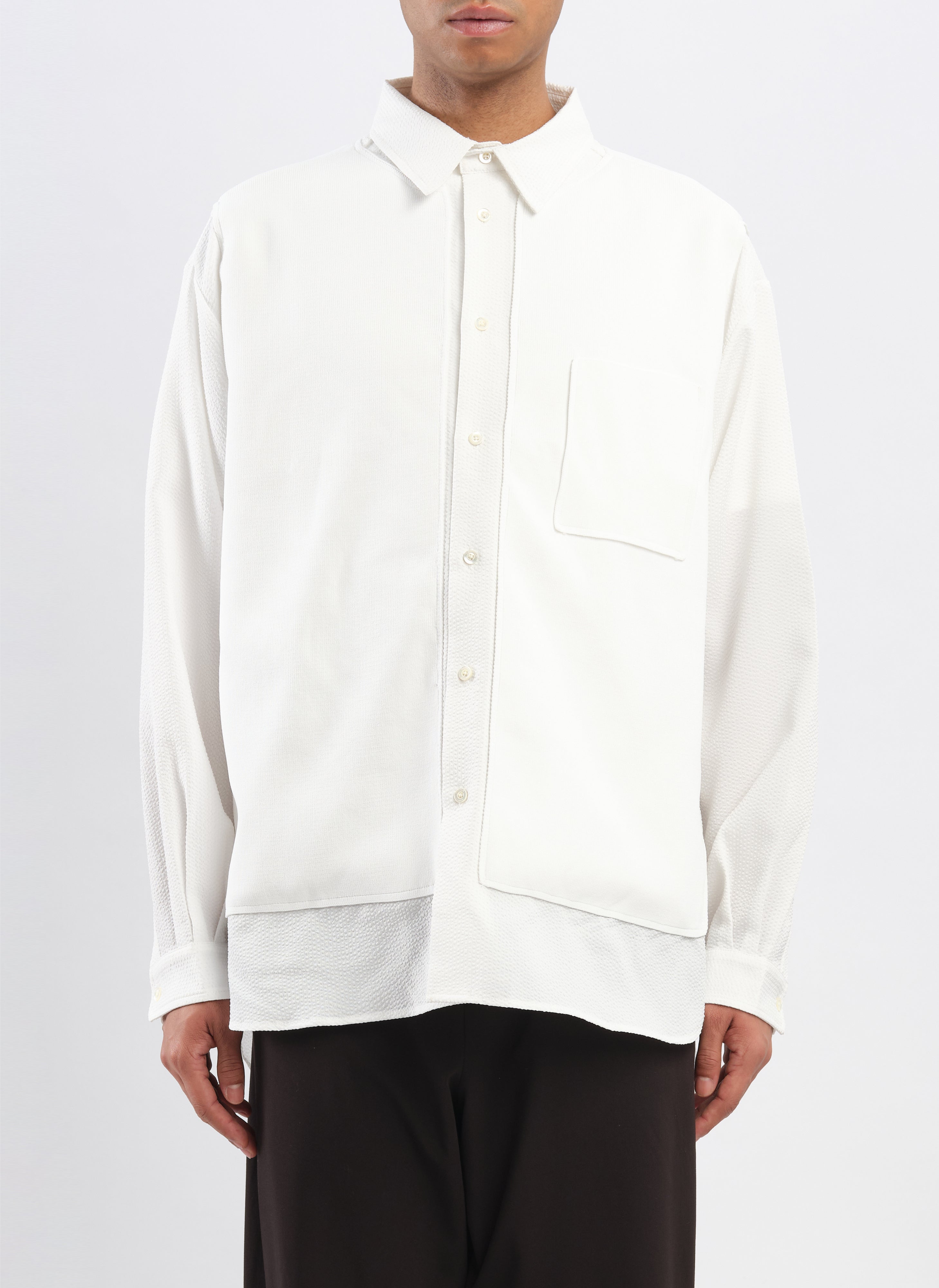 Premium Polyester Business Knit Dress Shirt for Men - Comfortable Office Wear & Formal Occasions