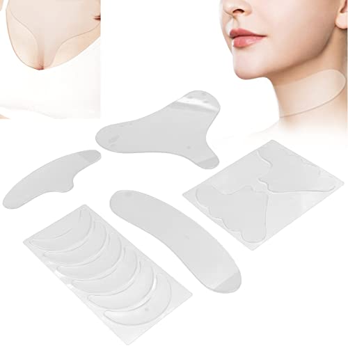 Anti Wrinkle Silicone Chest & Neck Pads Set - Reusable Decollete Pads for Chest Wrinkles, Forehead & Neck Lines - Perfect Valentine's Day Gift for Women - Great for Sleep, Travel & Skincare Routine