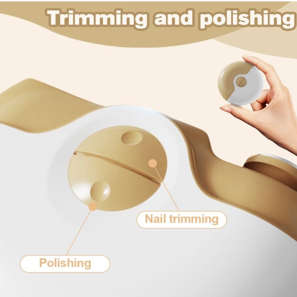 2 in 1 Electric Nail Clipper & Polisher - Automatic Nail Trimmer with 2 Adjustable Speeds, Safe for Adults, Kids & Seniors - Perfect for Home, Travel & Christmas Gifts