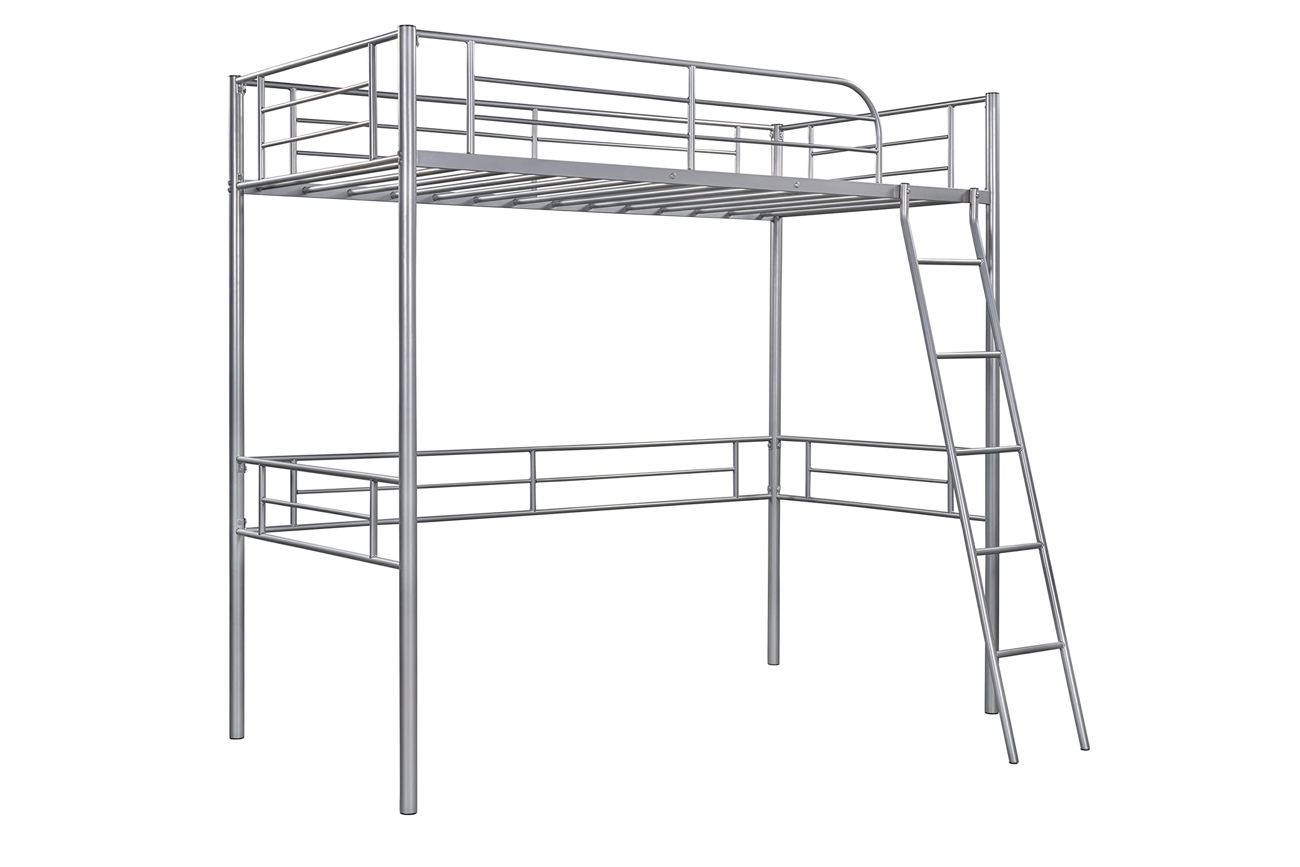 Twin Loft Bed Frame for Adults & Kids - Sturdy Metal Bunk Bed for Dorms & Small Spaces