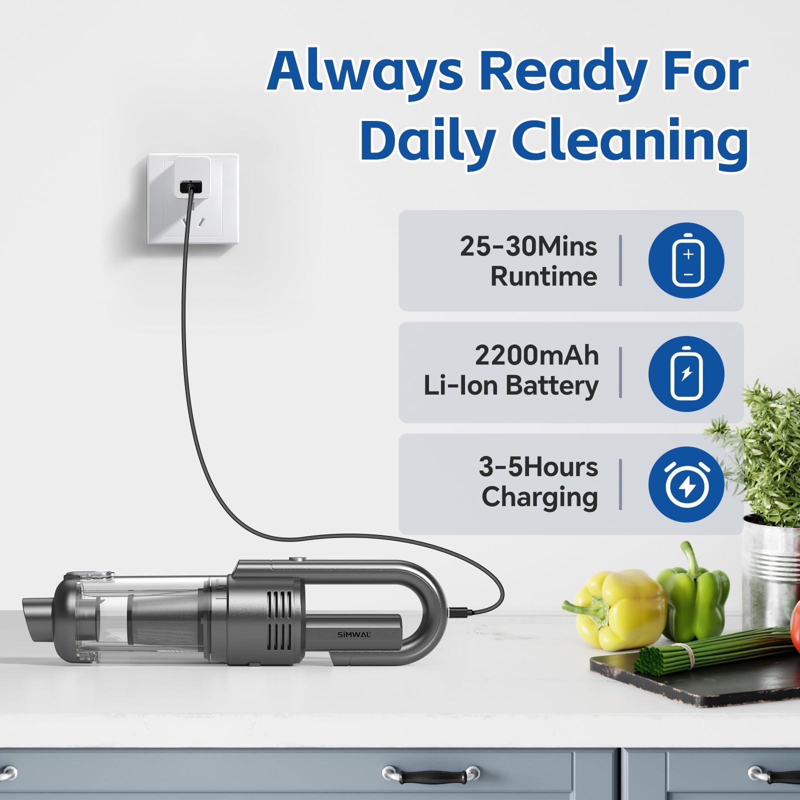 Cordless Handheld Car Vacuum Cleaner - 9500PA Powerful Suction, Portable & Lightweight with LED Light | Large Capacity Battery for Long Lasting Cleaning | Perfect for Home, Office & Car Interior Cleaning