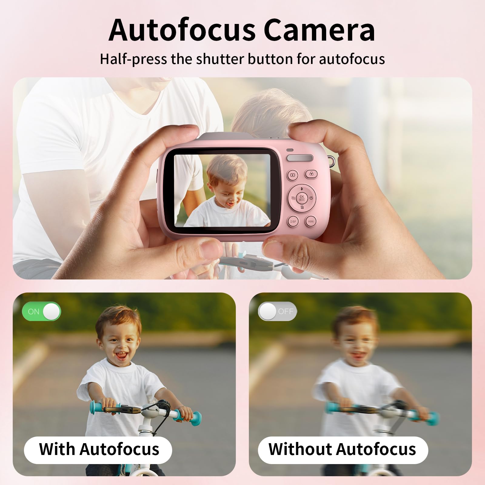 **4K Digital Camera for Kids - 64MP Photography, 18X Zoom, Autofocus, Vlogging Mini Camera with 2.8