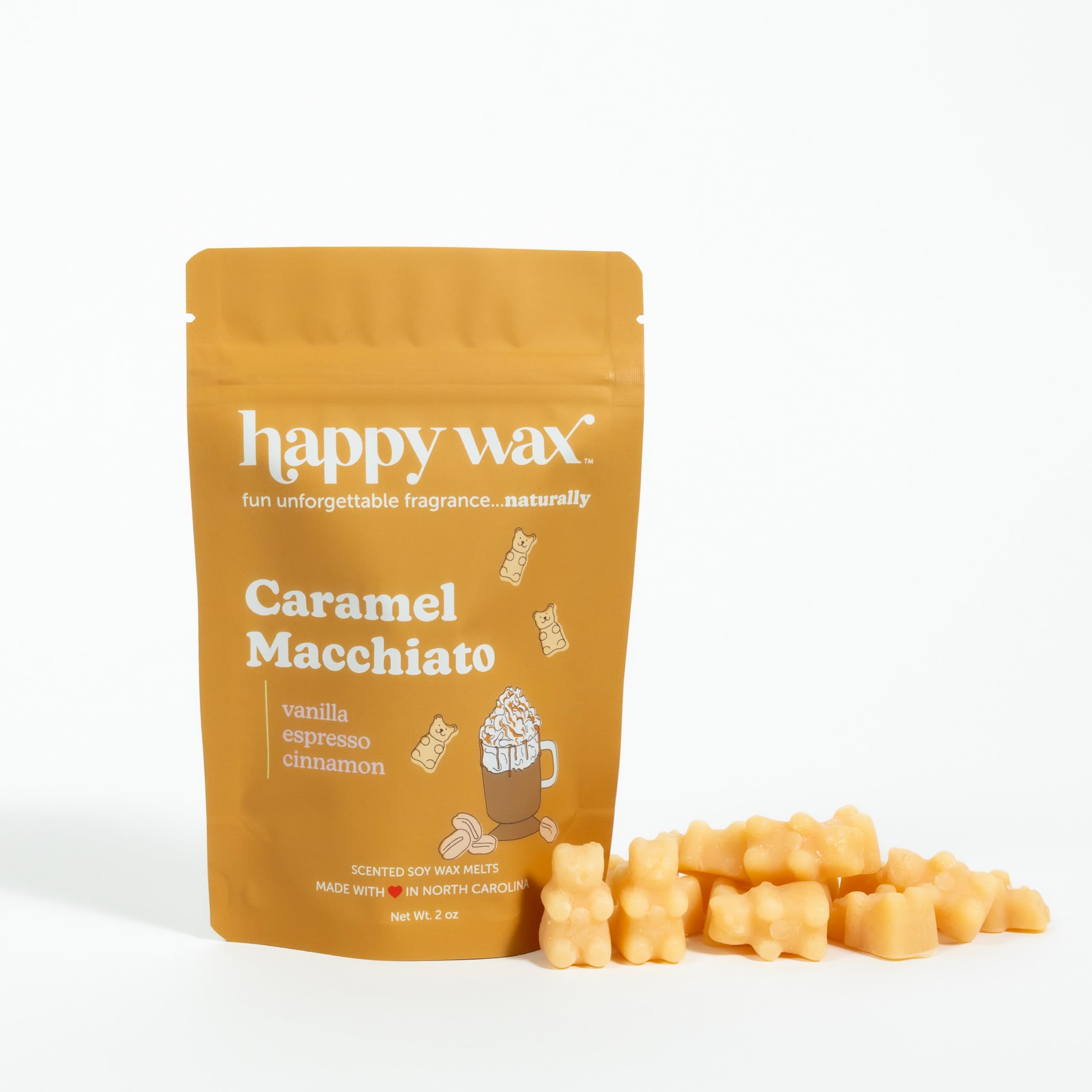 Happy Wax Marble Signature Warmer and Wax Melts Kit - Coffee Scented Wax Melts for Home, Aromatherapy & Relaxation - Perfect for Bedroom, Bathroom & Office Use