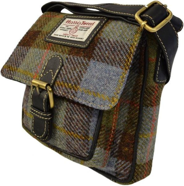 Harris Tweed & Leather Crossbody Bag with Adjustable Buckle Strap - 3 Color Options for Women | Perfect for Work, Travel & Everyday Use