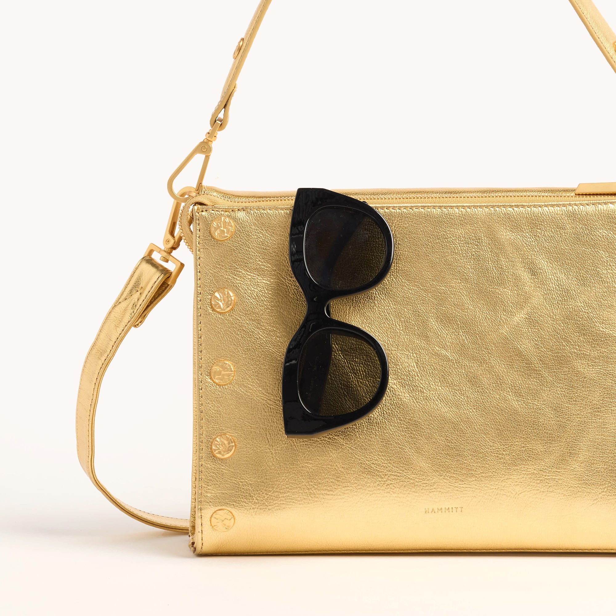 Montana Clutch - Gala Gold & Brushed Gold Hammered Large Crossbody Bag for Women | Perfect for Parties, Weddings & Evening Events