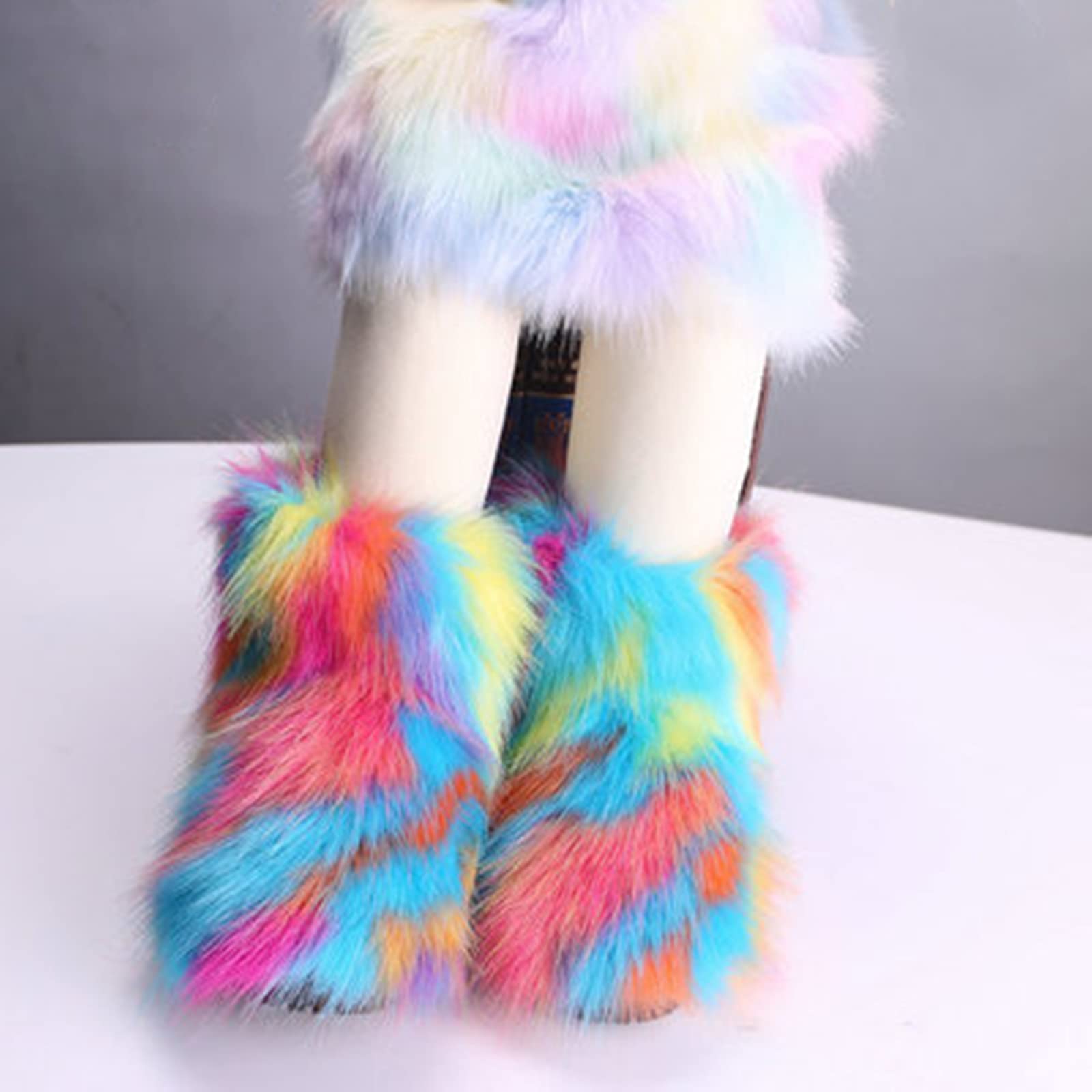 QMFUR Kids Furry Fluffy Snow Boots for Girls & Boys - Warm Winter Mid-Calf Boots with Faux Fur & Suede, Comfortable Flat Shoes for Outdoor Play, Snow Days & Winter Adventures