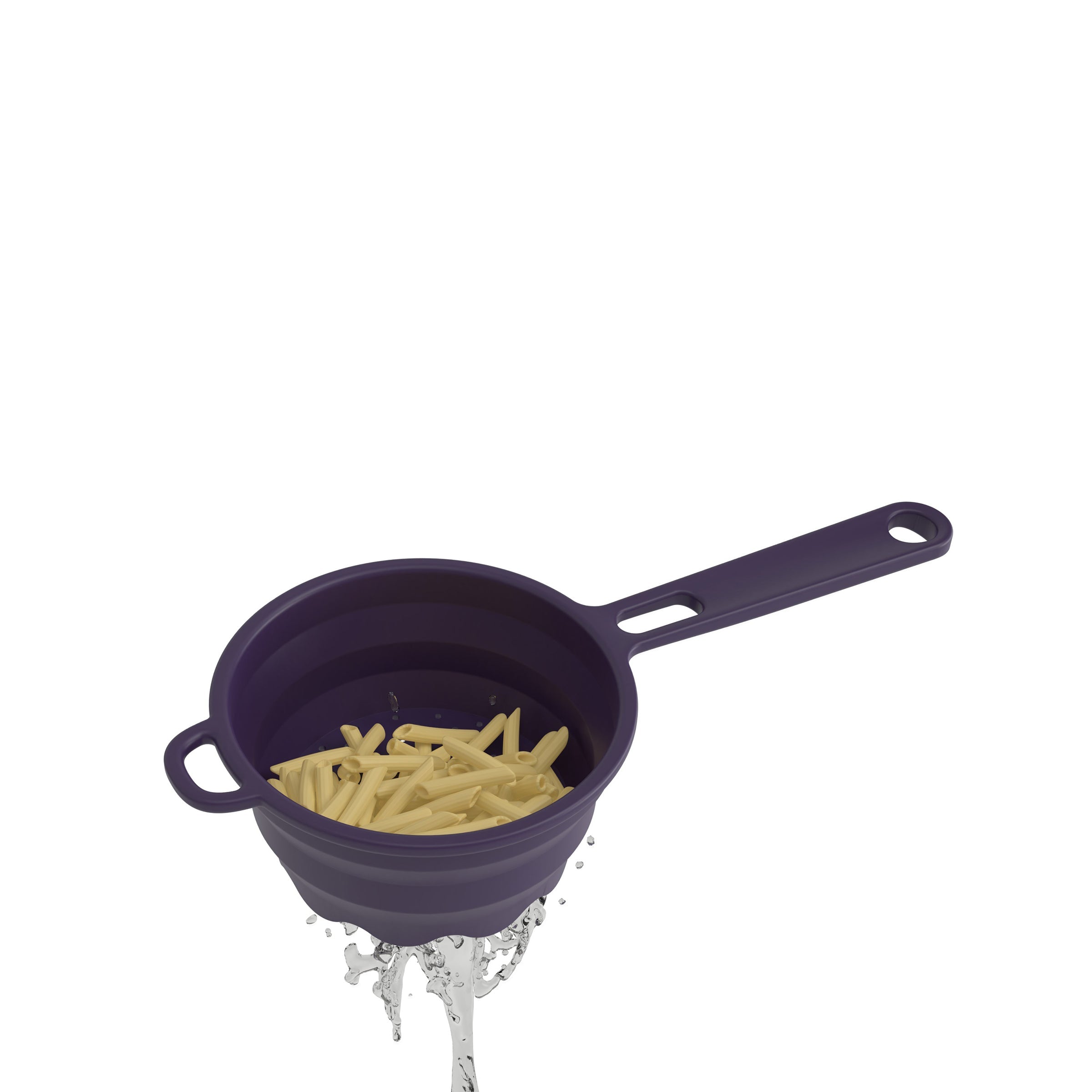 Robert Irvine 2-Piece Silicone Colander Set - Purple | BPA-Free Strainer for Pasta, Vegetables & Fruits | Perfect for Kitchen, Camping & Meal Prep