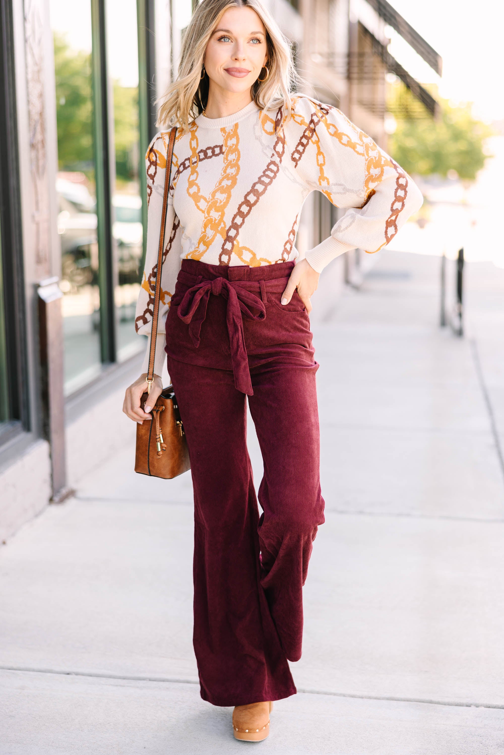 Chained To The Rhythm Ivory White Sweater - Women's Casual Knit Pullover for Fall & Winter | Perfect for Coffee Dates, Office Wear & Weekend Outfits