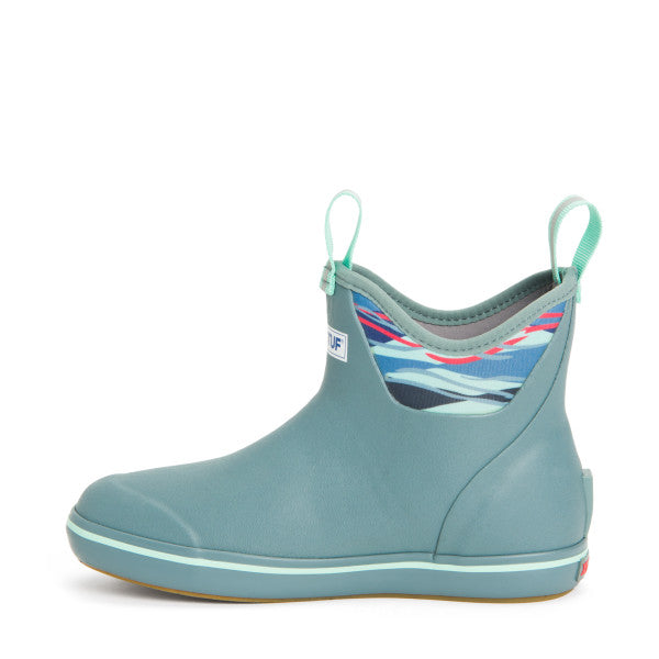 Women's 6-Inch Printed Ankle Deck Boots - Stylish Waterproof Booties for Casual Outfits & Outdoor Adventures