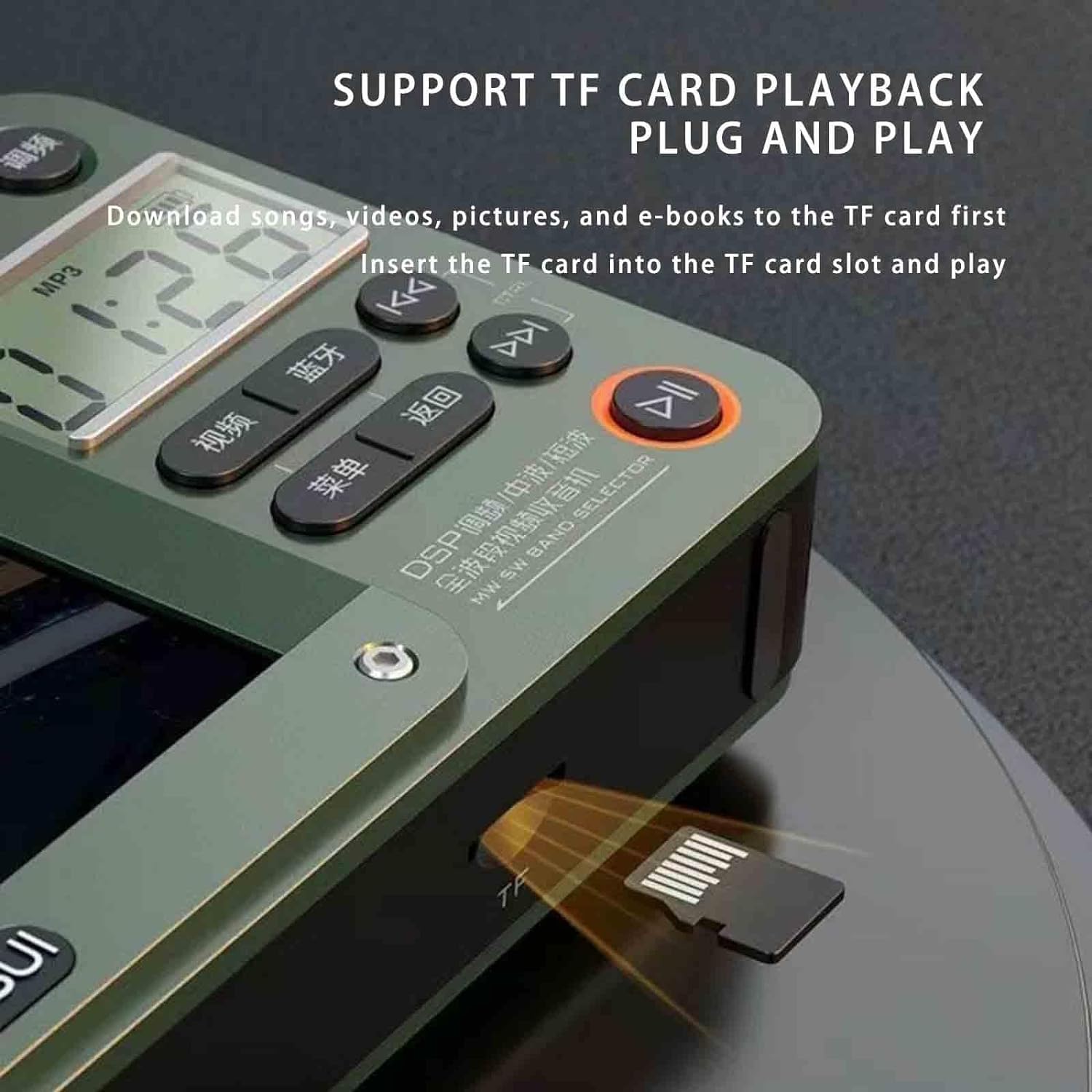 Premium Bluetooth Pocket Full Band Video Radio with AM/FM, USB Support - 2024 New Multifunctional Portable TV Tuner (Gray) | Perfect for Travel, Camping, Emergency & Home Use