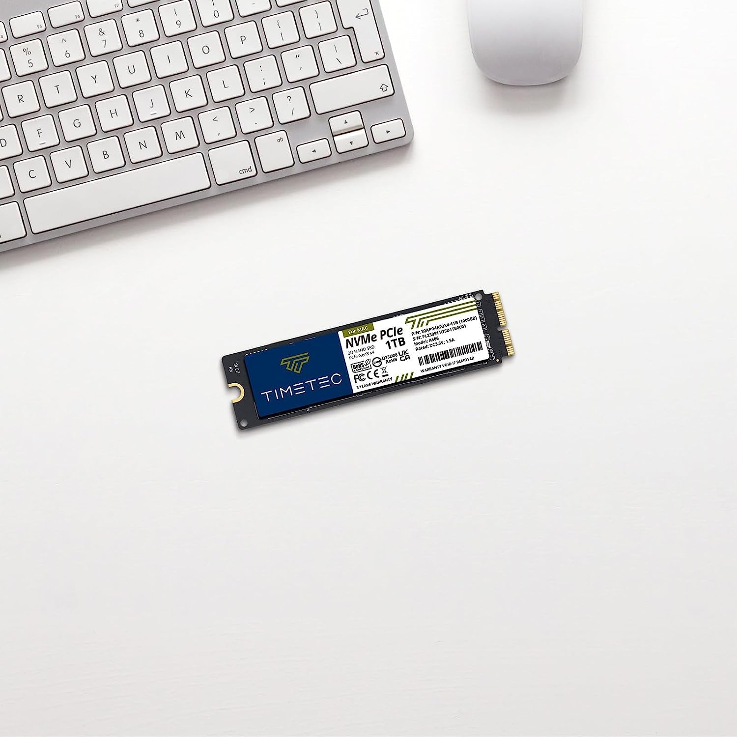 Timetec 1TB SSD NVMe PCIe Gen3x4 Internal Solid State Drive - 3D NAND TLC, Up to 1,900MB/s Read Speed - Compatible with MacBook Air/Pro, iMac, Mac Pro, Mac Mini (2013-2019 Models) - Perfect for Storage Upgrade, Gaming & Video Editing