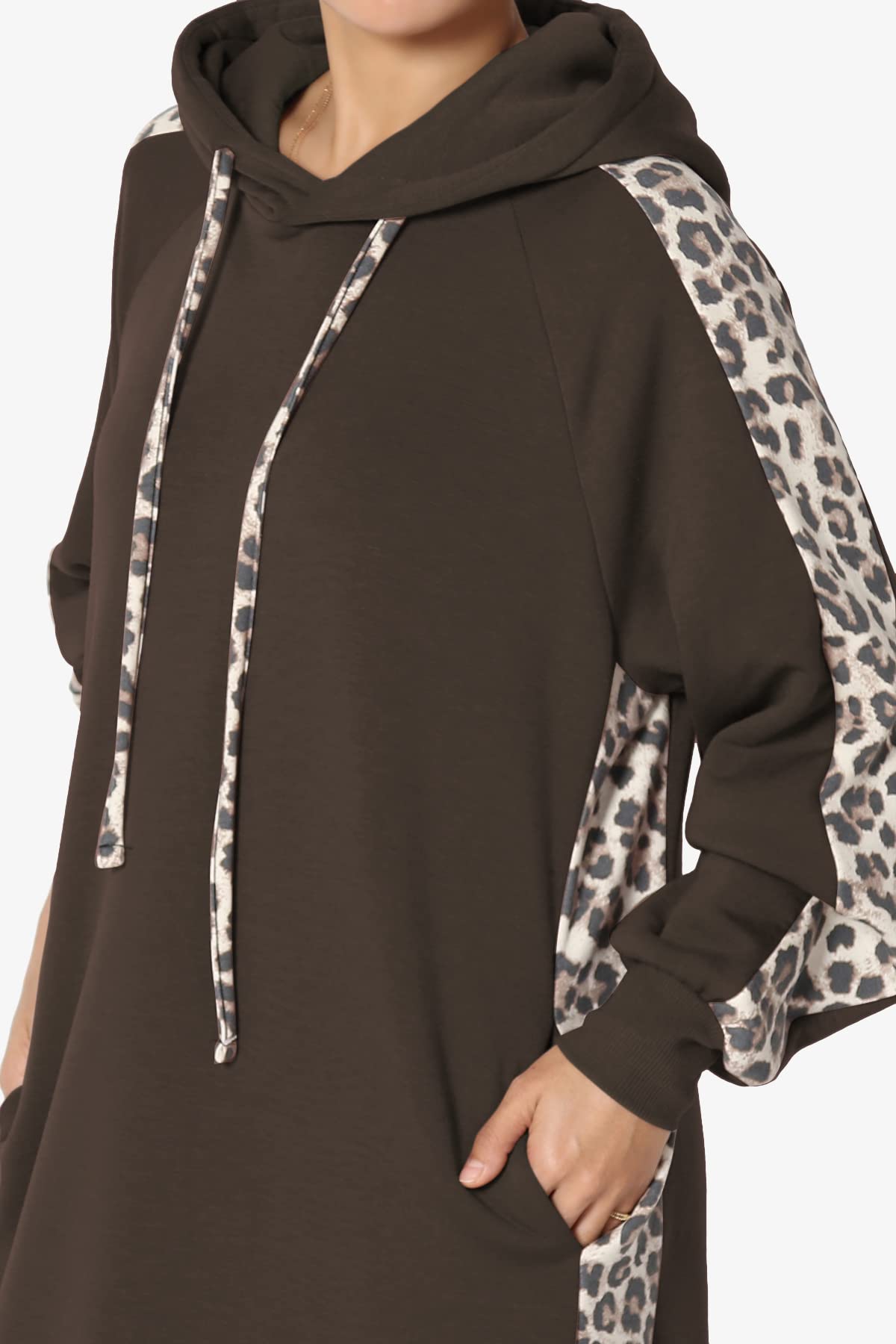 Stylish Leopard Print Loose Fit Hoodie with Pockets - Women's Long Tunic Sweatshirt for Casual Wear, Lounge & Street Fashion