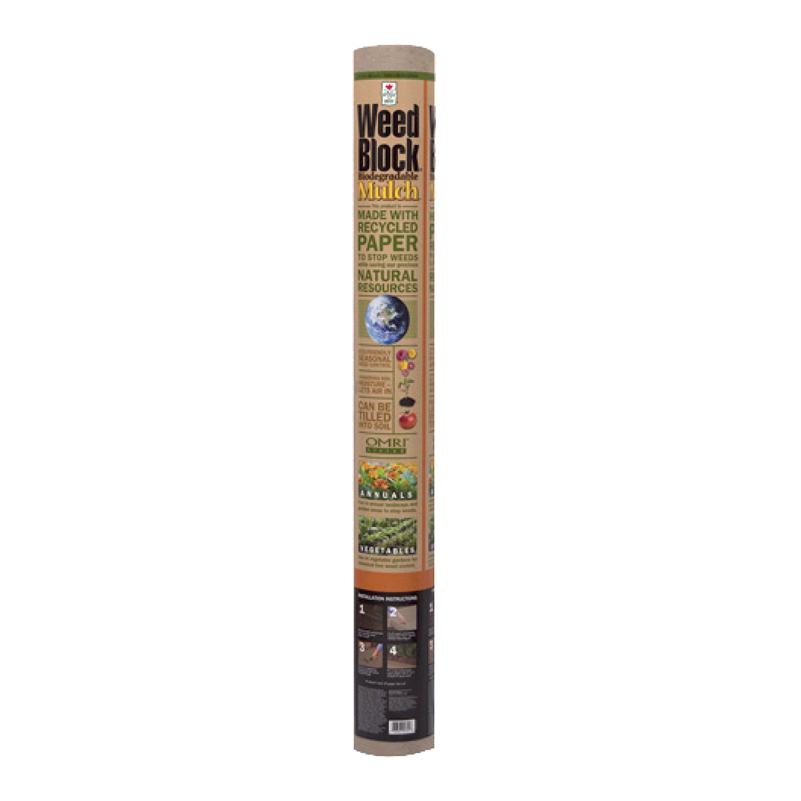 OMRI Listed Weedblock Mulch Biodegradable Landscape Paper - 3ft x 25ft Natural Weed Control Fabric for Organic Gardening | Perfect for Vegetable Beds, Flower Gardens & Sustainable Landscaping