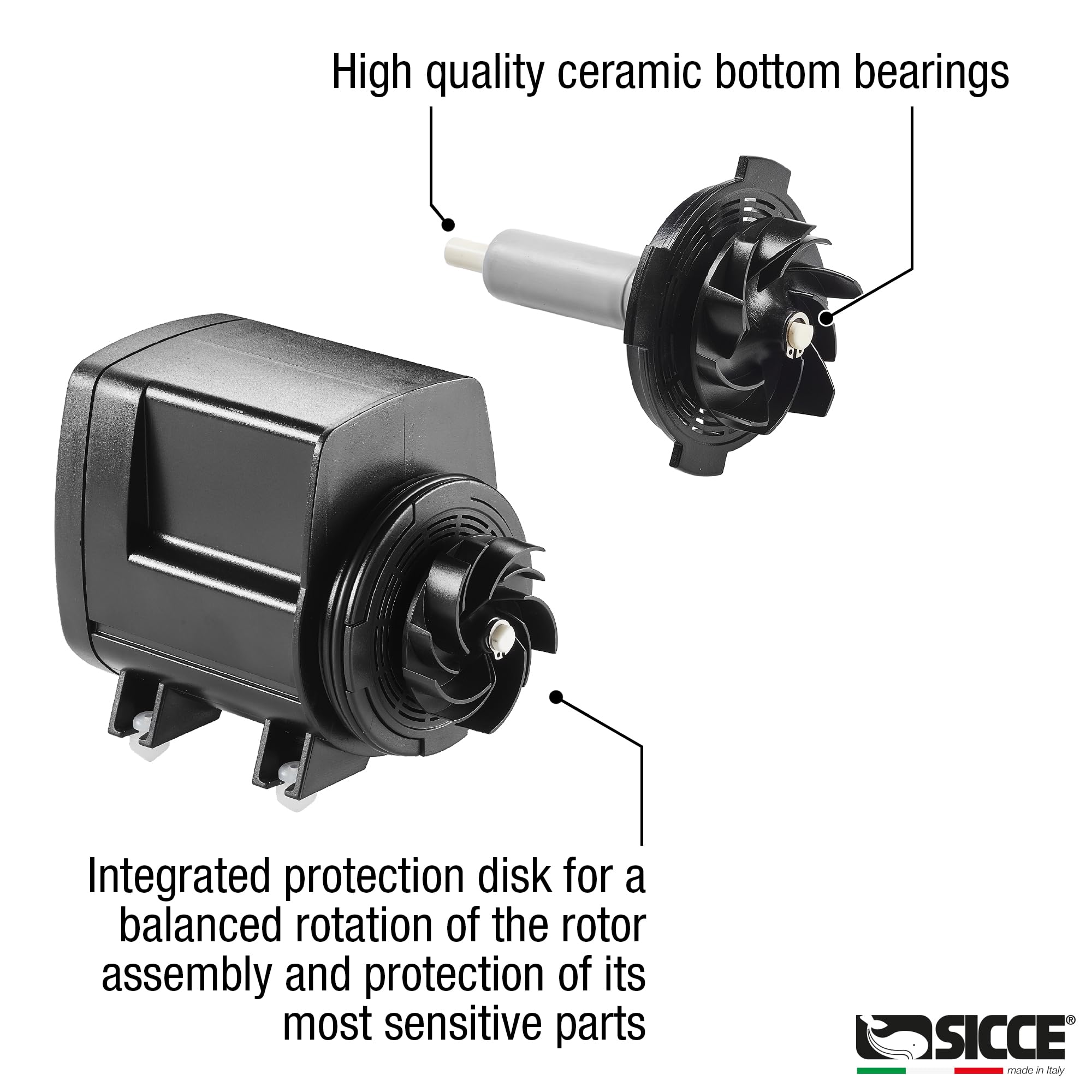 SICCE Syncra ADV 9.0 DC Water Pump 2500 GPH - Italian Made Aquarium Pump with Controller | Ultra Quiet, Submersible or External Use | Perfect for Fish Tanks, Sump Systems, Ponds, Freshwater & Saltwater Aquariums | Ideal for Water Circulation, Filtration & Aeration in Home or Commercial Aquariums