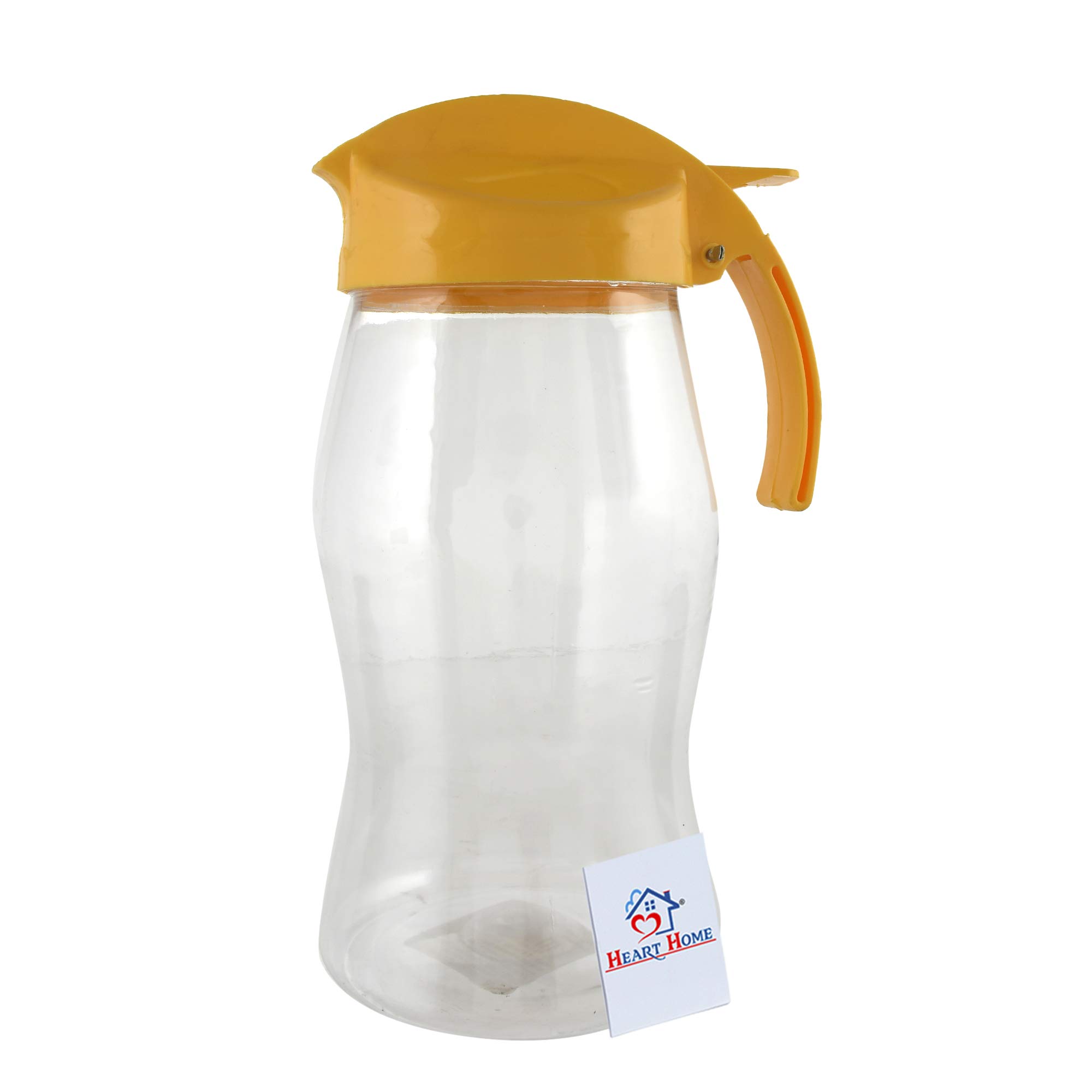 Heart Home 1100ml Leakproof Plastic Oil Bottle - Olive Oil Dispenser for Kitchen Storage, Drizzling & Cooking, BPA-Free, Easy-Pour Spout (Yellow, HEART11133) - Perfect for Salad Dressings, Baking & Daily Cooking