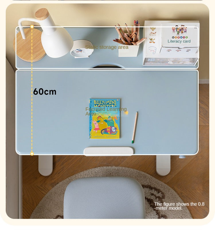 Solid Wood Poplar Kids Study Desk - Adjustable Height Children's Writing Table for Homework & Drawing - Perfect for Bedroom, Homeschool & Classroom Learning