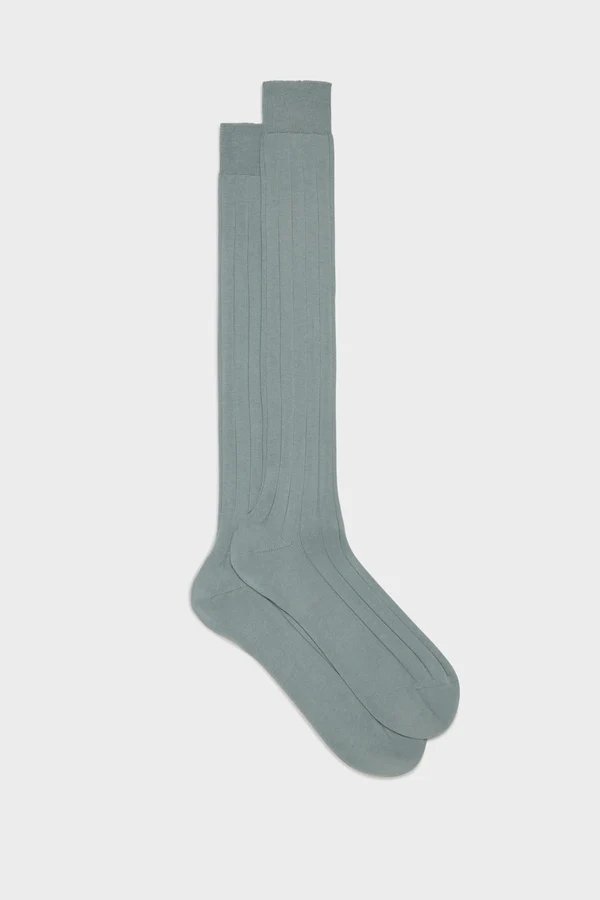 Premium BRESCIANI Pima Cotton Socks - Soft & Breathable Men's Dress Socks in Emerald Green - Perfect for Business, Office & Formal Occasions