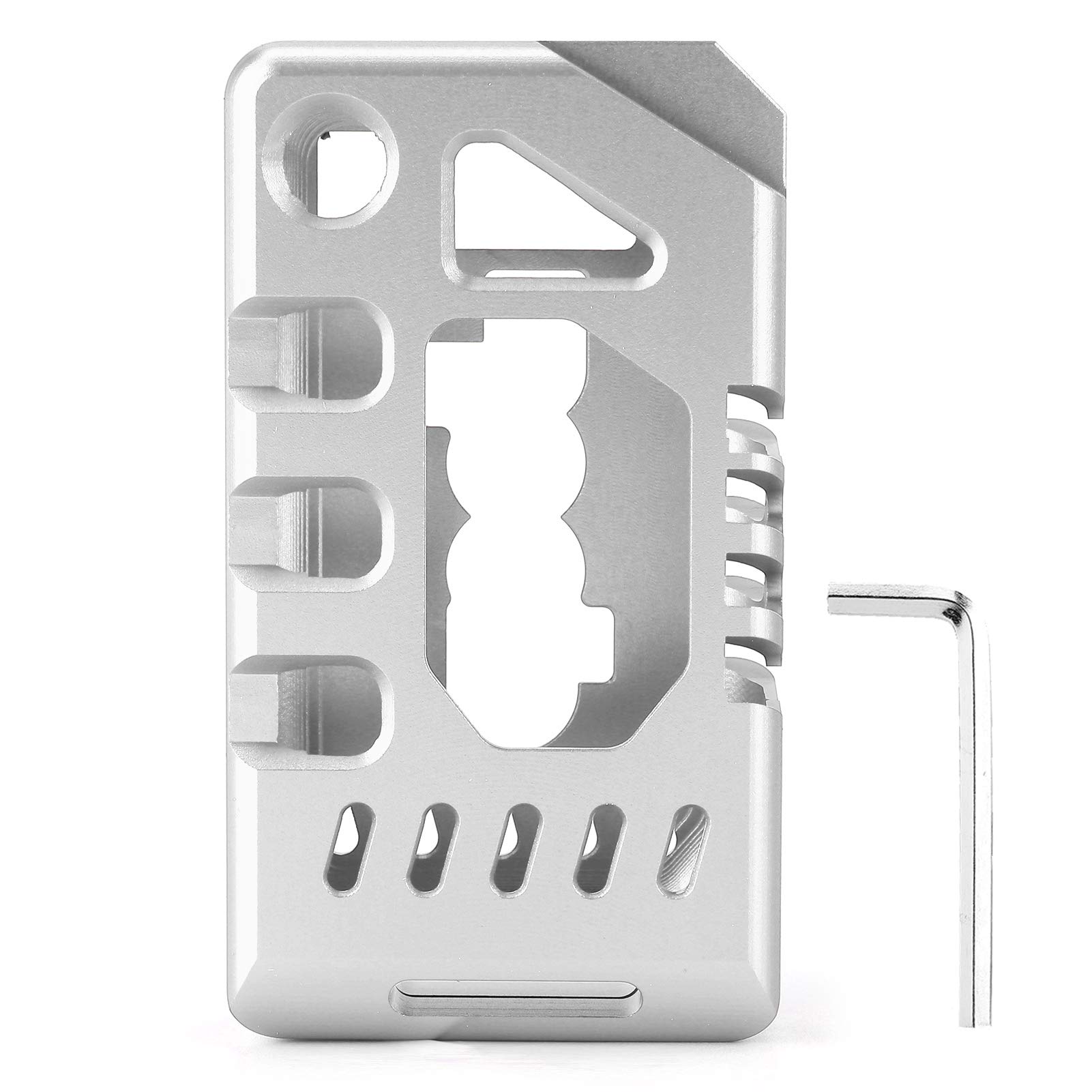 Premium Aluminum Alloy Key Fob Cover - Durable Protective Case for Jeep Wrangler JL 2018+ (Silver) | Car Keychain Accessory for Enhanced Style & Security | Perfect for Off-Road Adventures & Daily Commutes